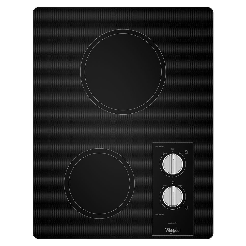 Whirlpool 15-in 2 burners Smooth Surface (Radiant) Black Electric Cooktop