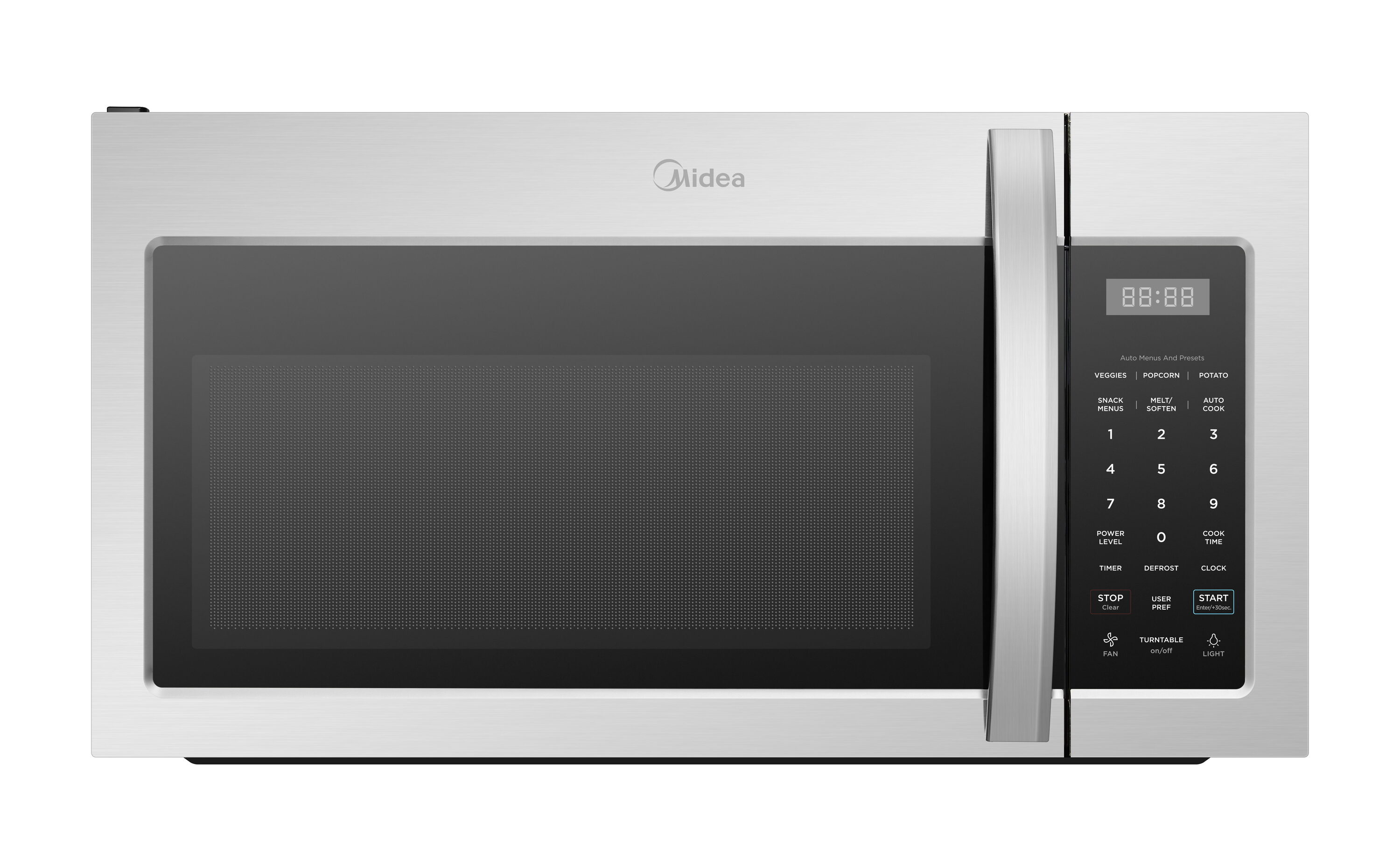 Midea Midea 1 7 cu ft Over the range microwave Stainless Steel