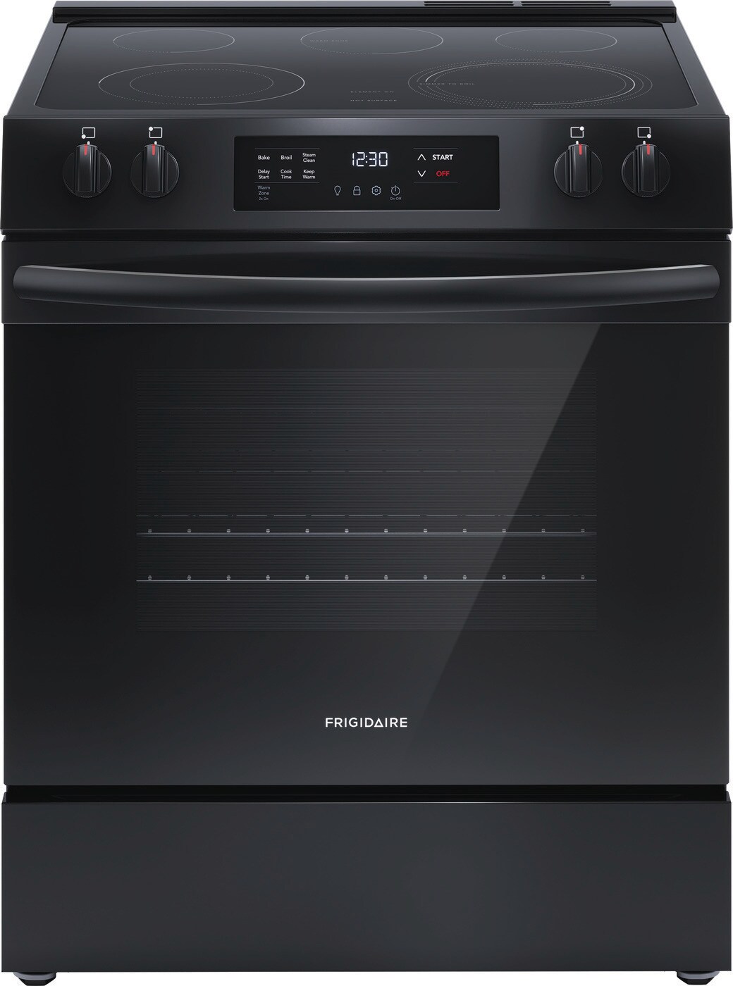 Frigidaire 30-in Glass Top 5 burners 5.3-cu ft Slide-In Electric Range Black )