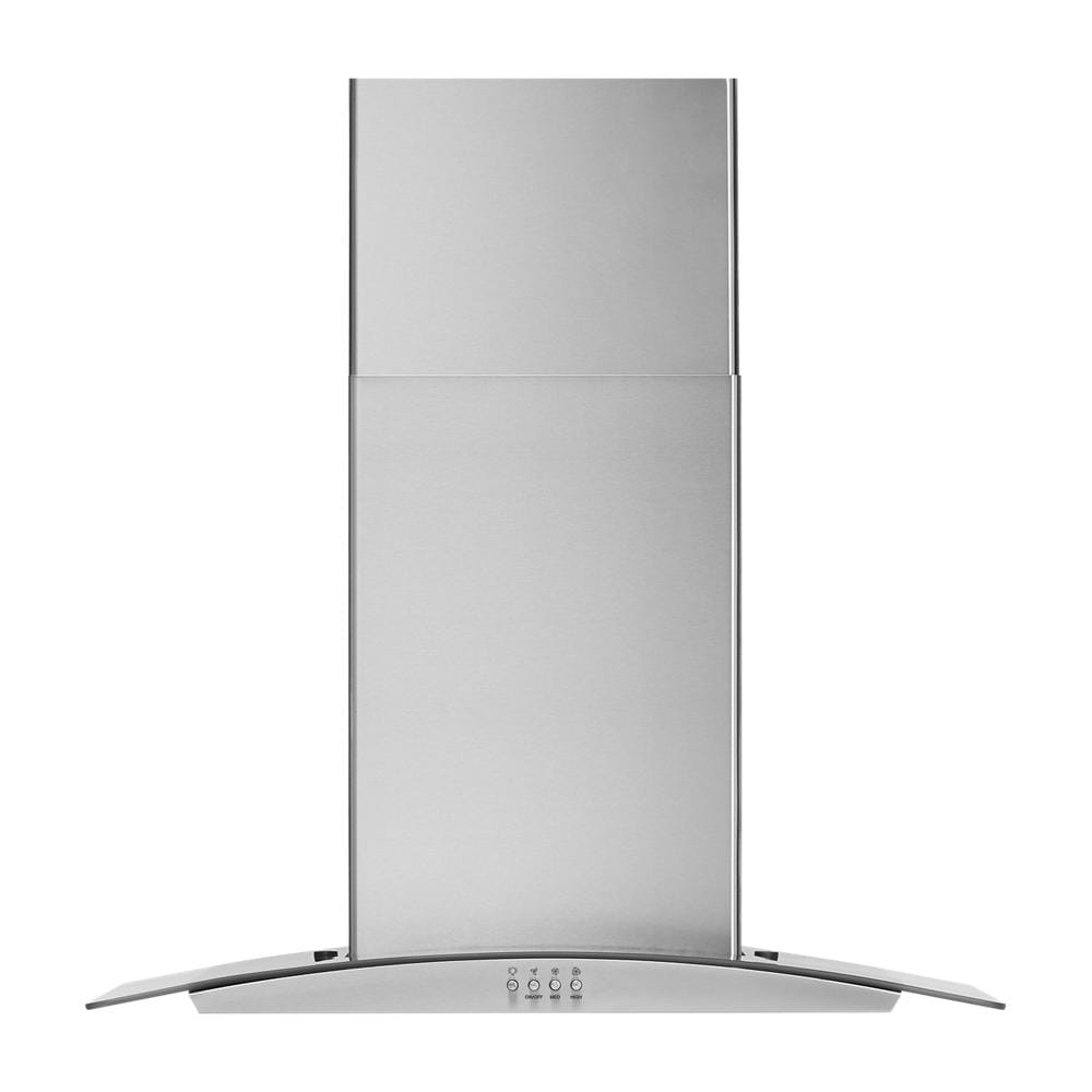 Whirlpool 30 in Curved Glass Wall Mount Range Hood Stainless Steel