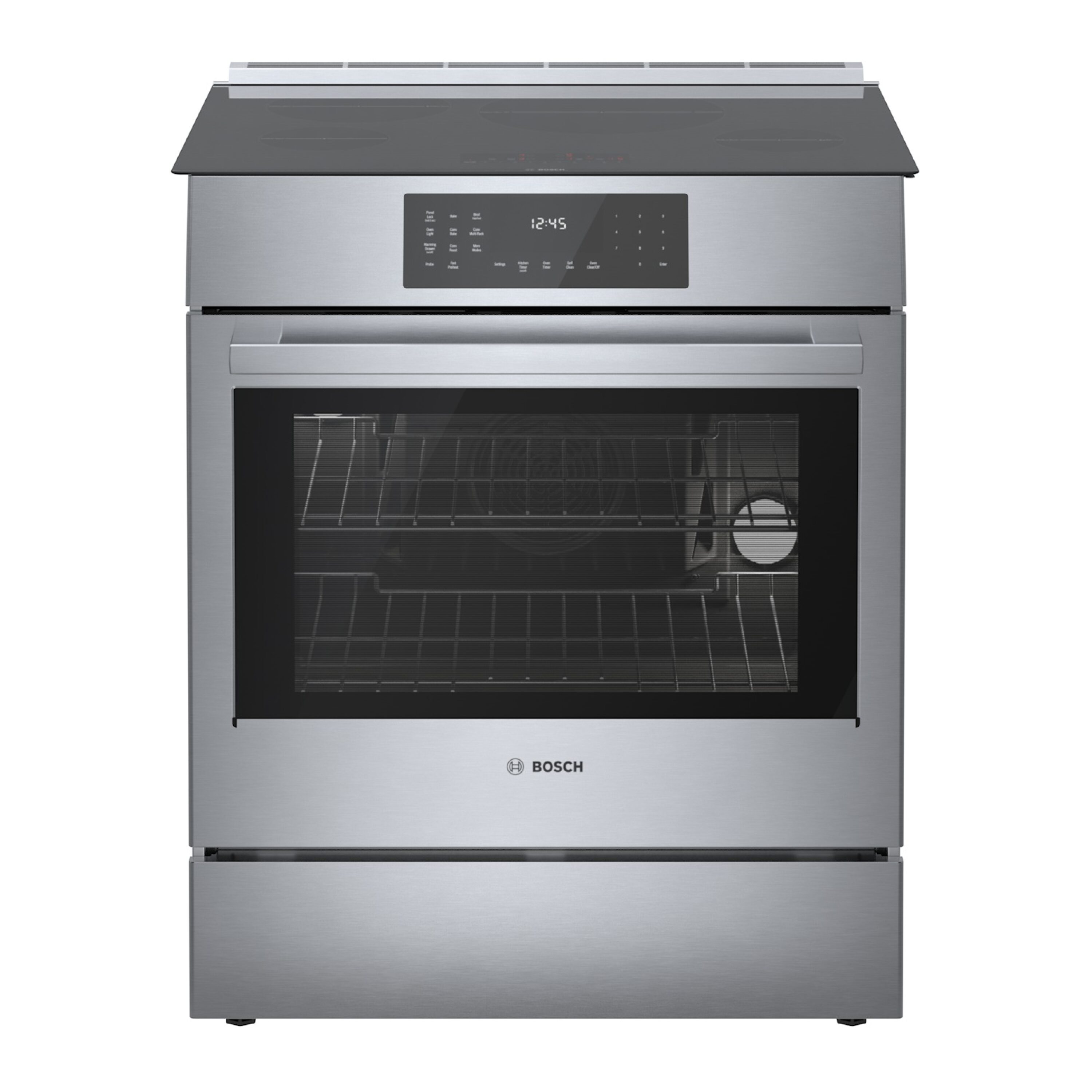 Bosch 800 Series 30-in 4 Burners 4.6-cu ft Convection Oven Slide-in Single Induction Range (Stainless Steel)