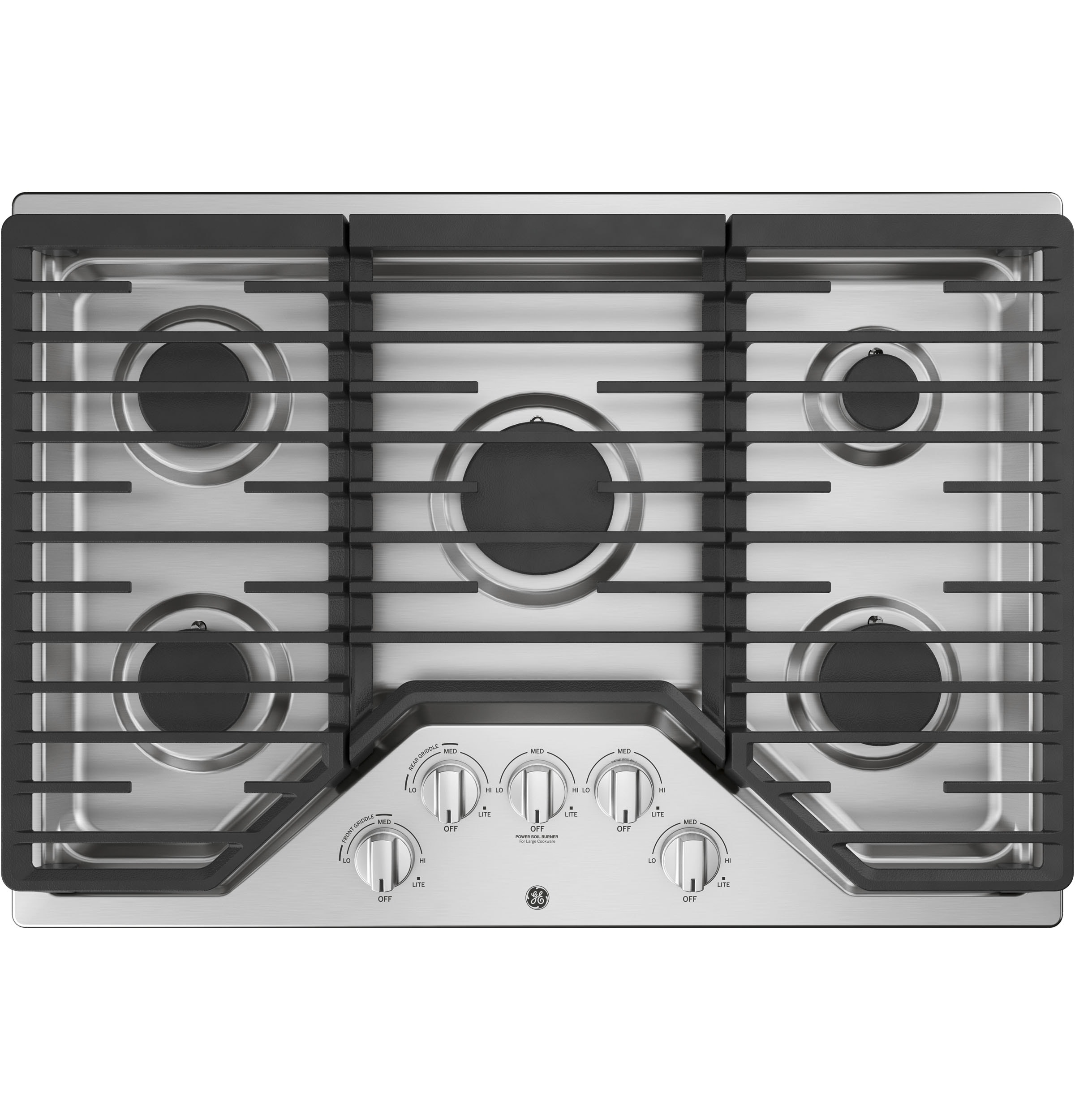 GE 30-in 5 burners Stainless steel Gas Cooktop