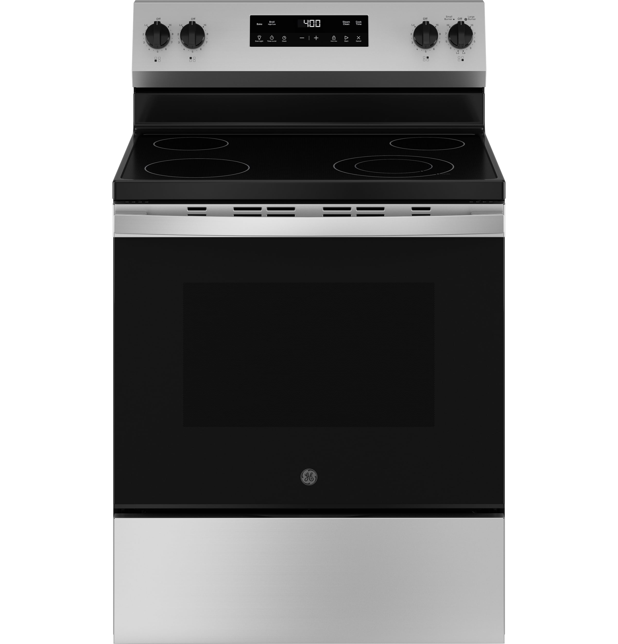GE 30-in Glass Top 4 burners 5.3-cu ft Freestanding Electric Range ( Stainless Steel )