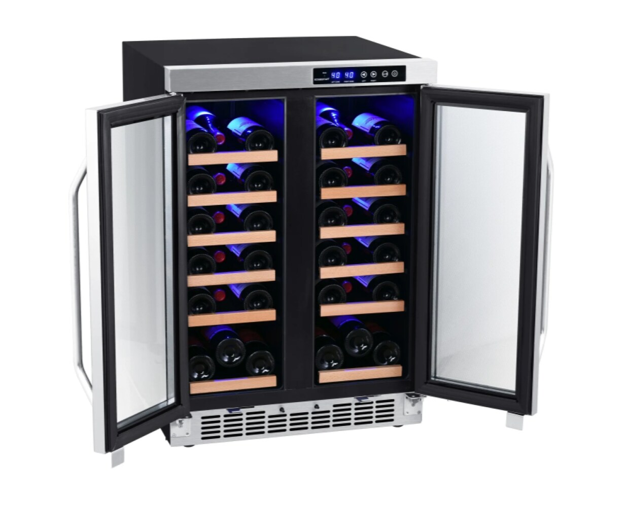 EdgeStar 29.5-in W 56 -Bottles Stainless Steel Dual Zone Cooling Built-in/Freestanding Indoor Wine Cooler