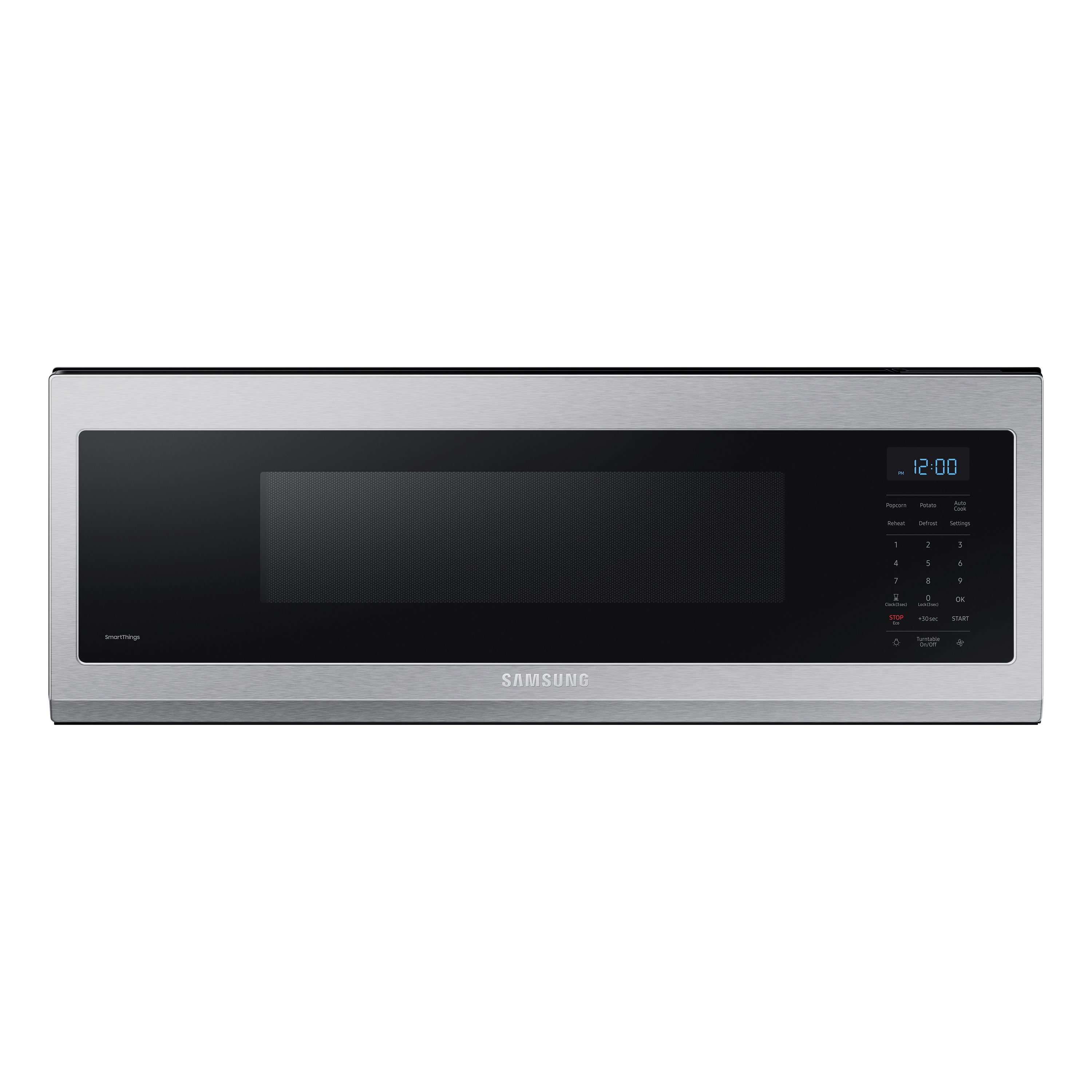 Samsung 1 1 cu ft Smart SLIM Over the Range Microwave with 400 CFM Hood Ventilation Wi Fi and Voice Control Fingerprint Resistant Stainless Steel