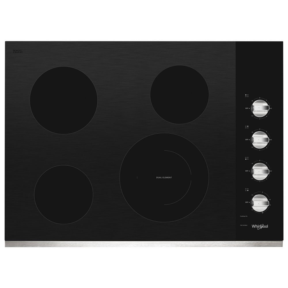 Whirlpool 30-in 4 burners Smooth Surface (Radiant) Stainless steel Electric Cooktop