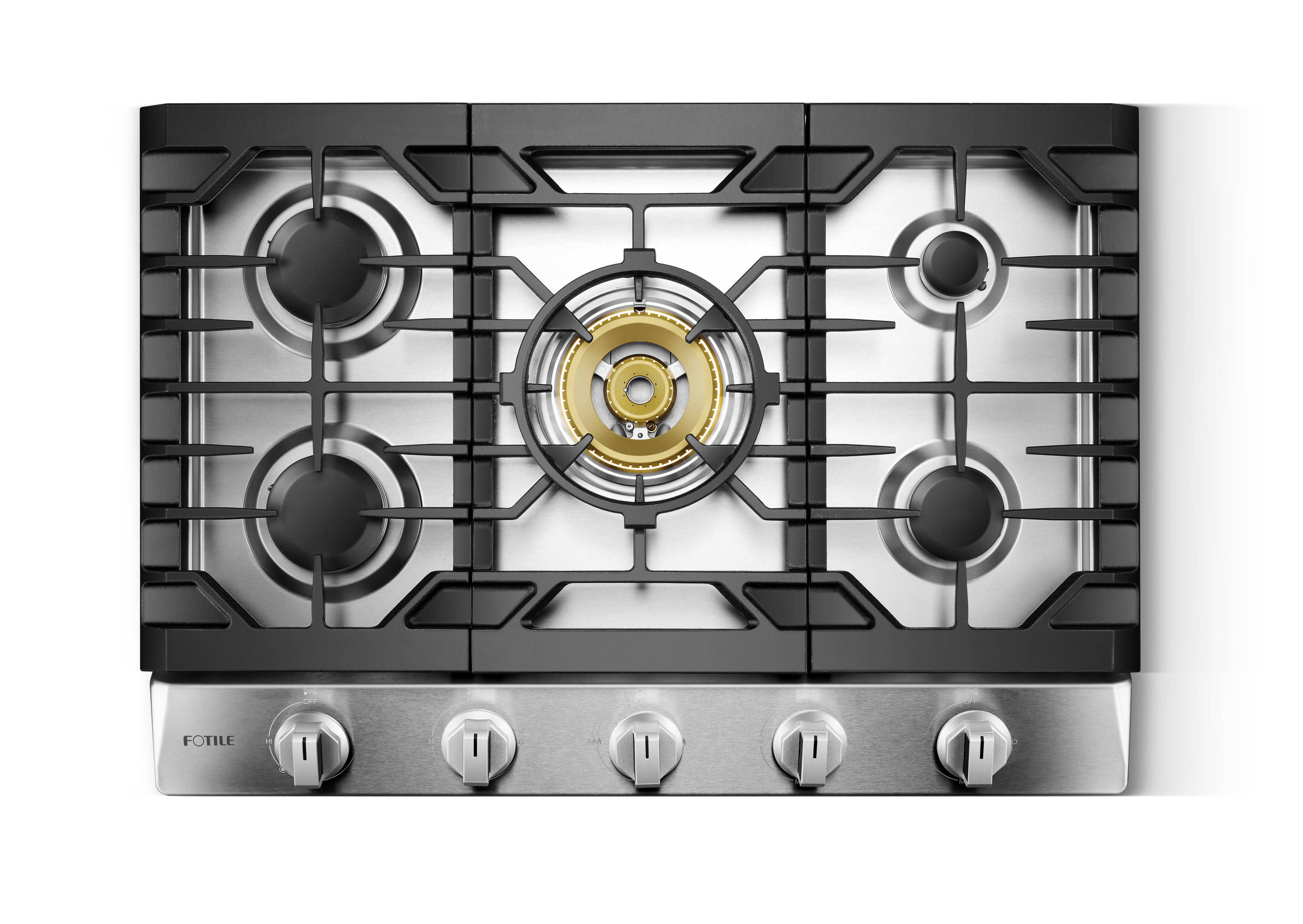 FOTILE Tri-Ring Professional Grade With 57K Total BTU 30-in 5 burners Stainless steel Gas Cooktop