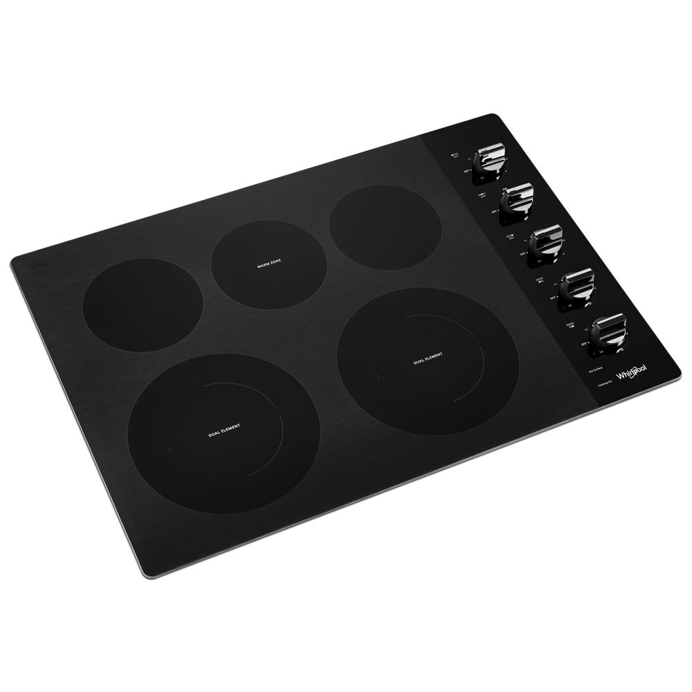 Whirlpool 30-in 5 burners Smooth Surface (Radiant) Black Electric Cooktop