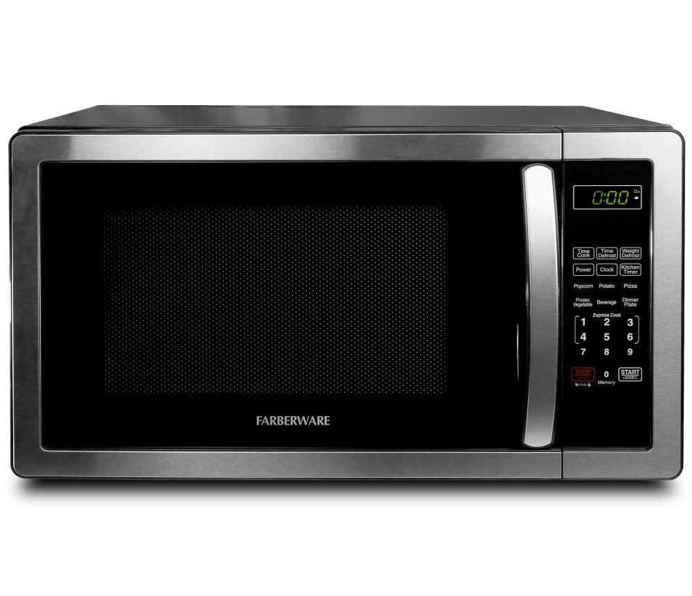 Farberware 1 1 cu ft 1000 Countertop Microwave Stainless Steel Black