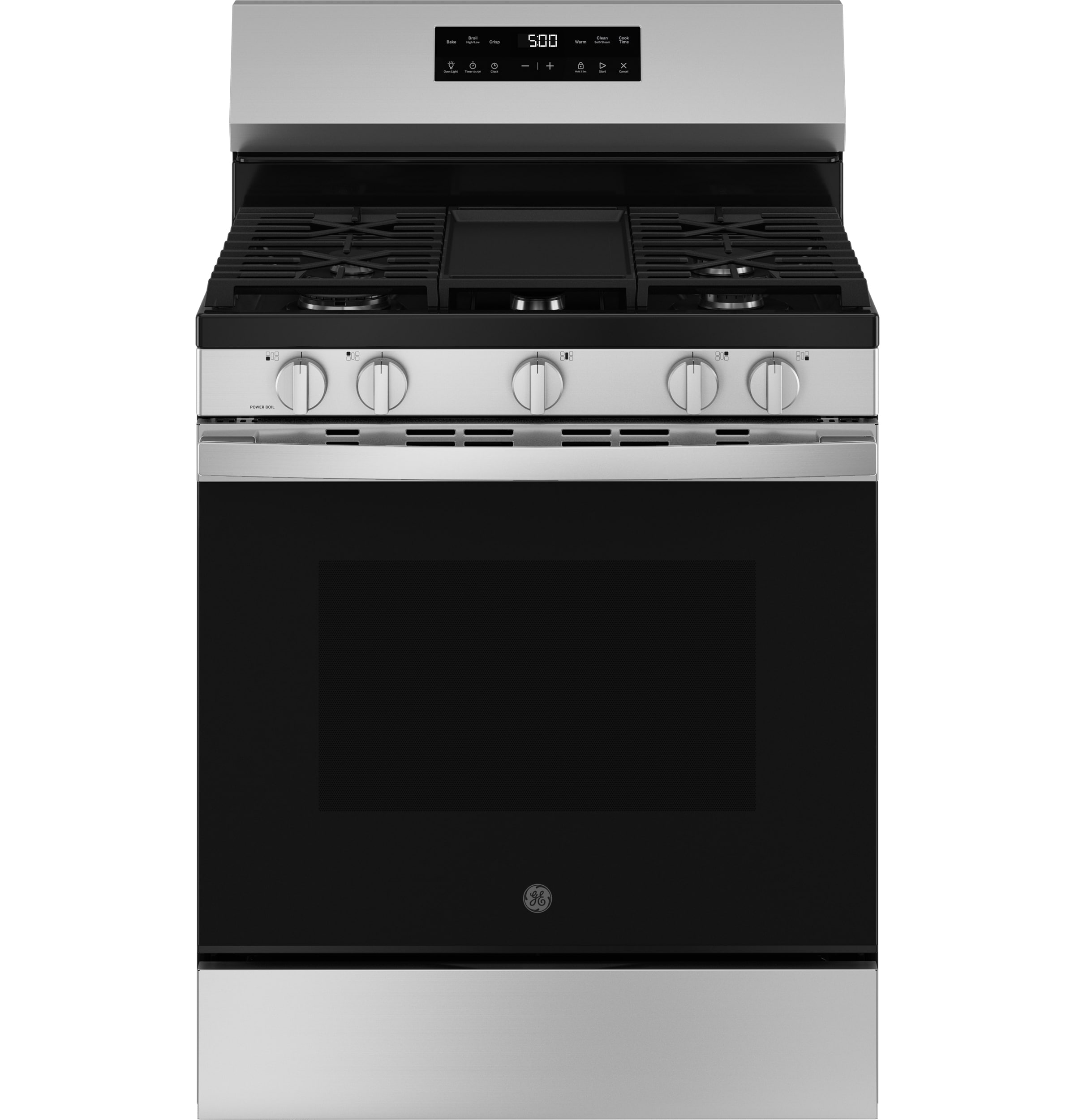 GE 30-in 5 burners 5.3-cu ft Freestanding Natural Gas Range ( Stainless Steel )