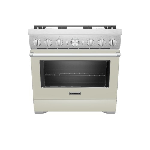 KitchenAid 36-in Deep recessed 6 burners Convection Oven Freestanding Dual Fuel Range ( Avocado Cream )