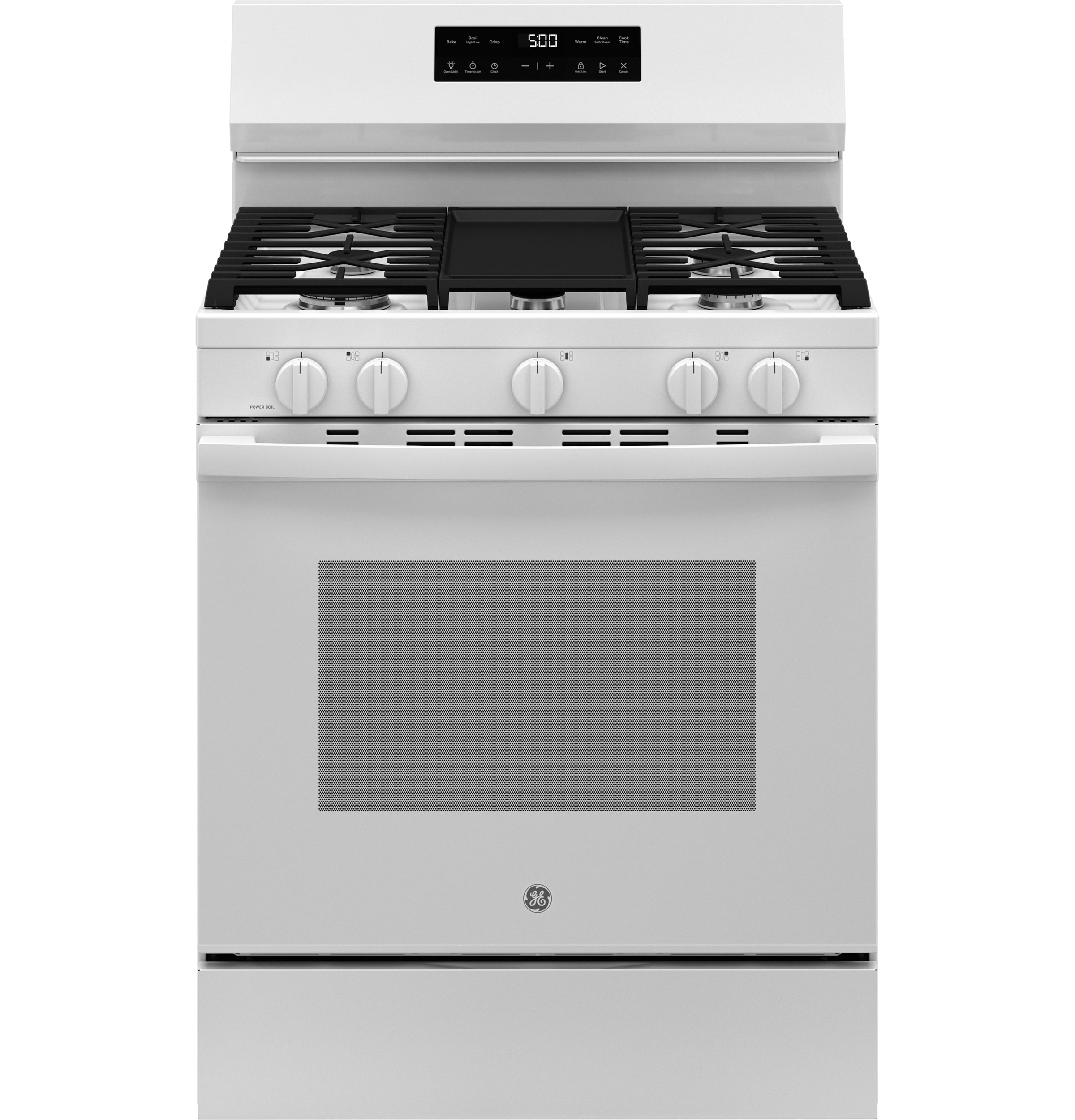 GE 30-in 5 burners 5.3-cu ft Freestanding Natural Gas Range ( White )