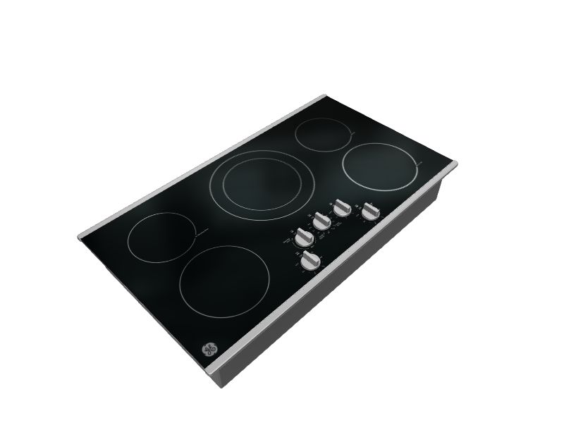 GE 36-in 5 burners Smooth Surface (Radiant) Stainless steel Electric Cooktop