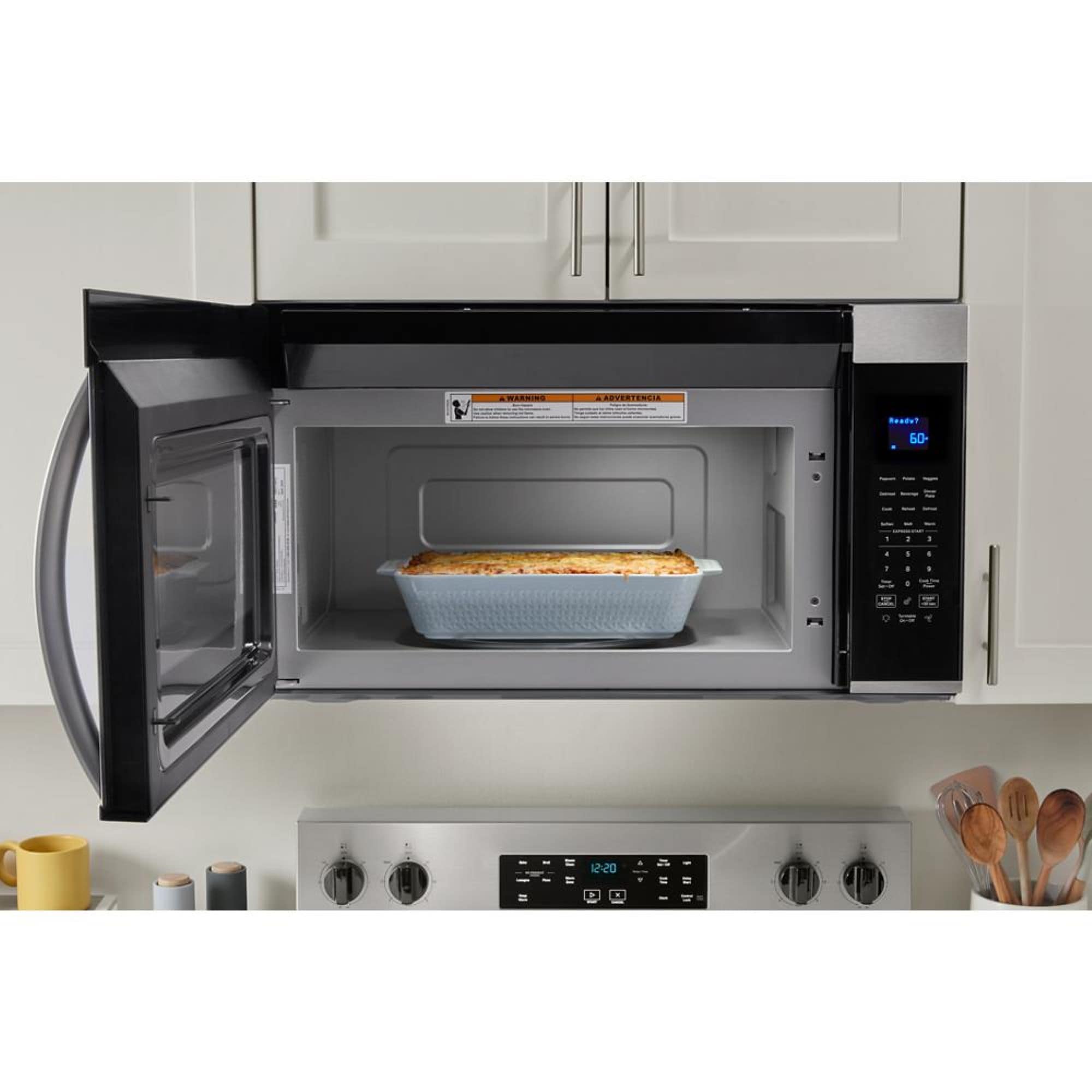 Whirlpool 1 7 cu ft 1000 Watt 29 87 in Over the Range Microwave Black