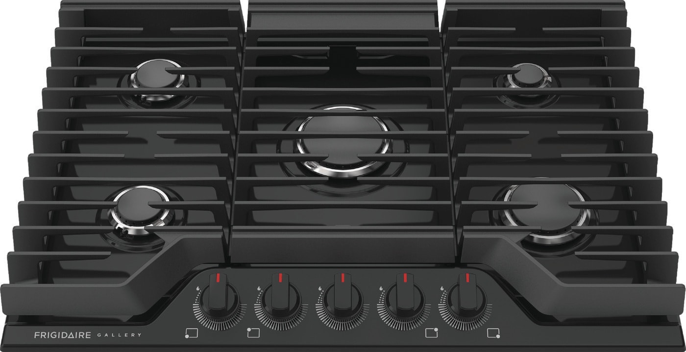 Frigidaire Gallery 30-in 5 burners Black Gas Cooktop