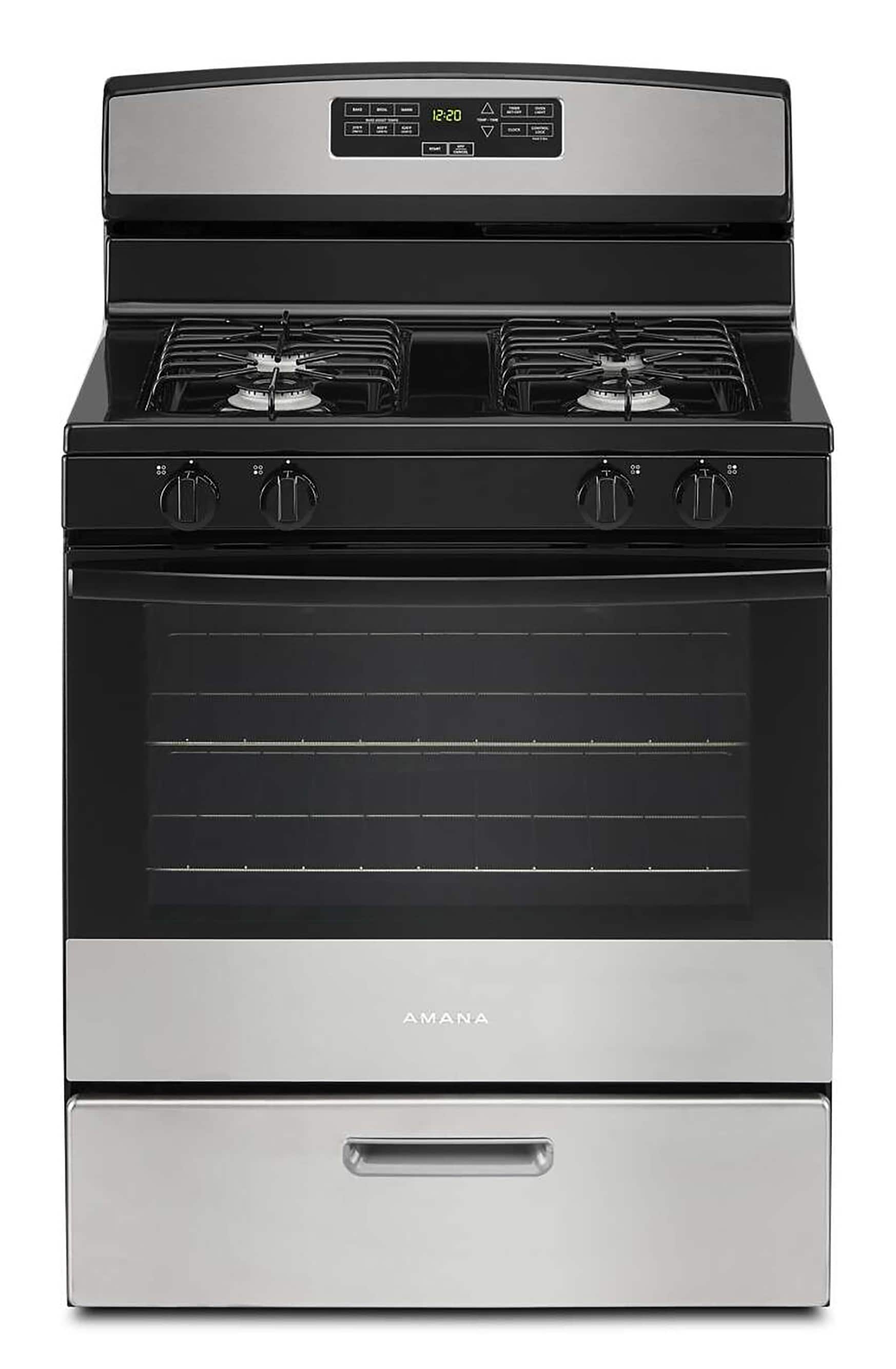 Amana 30-in 4 burners 5.1-cu ft Freestanding Natural Gas Range ( Stainless Steel )