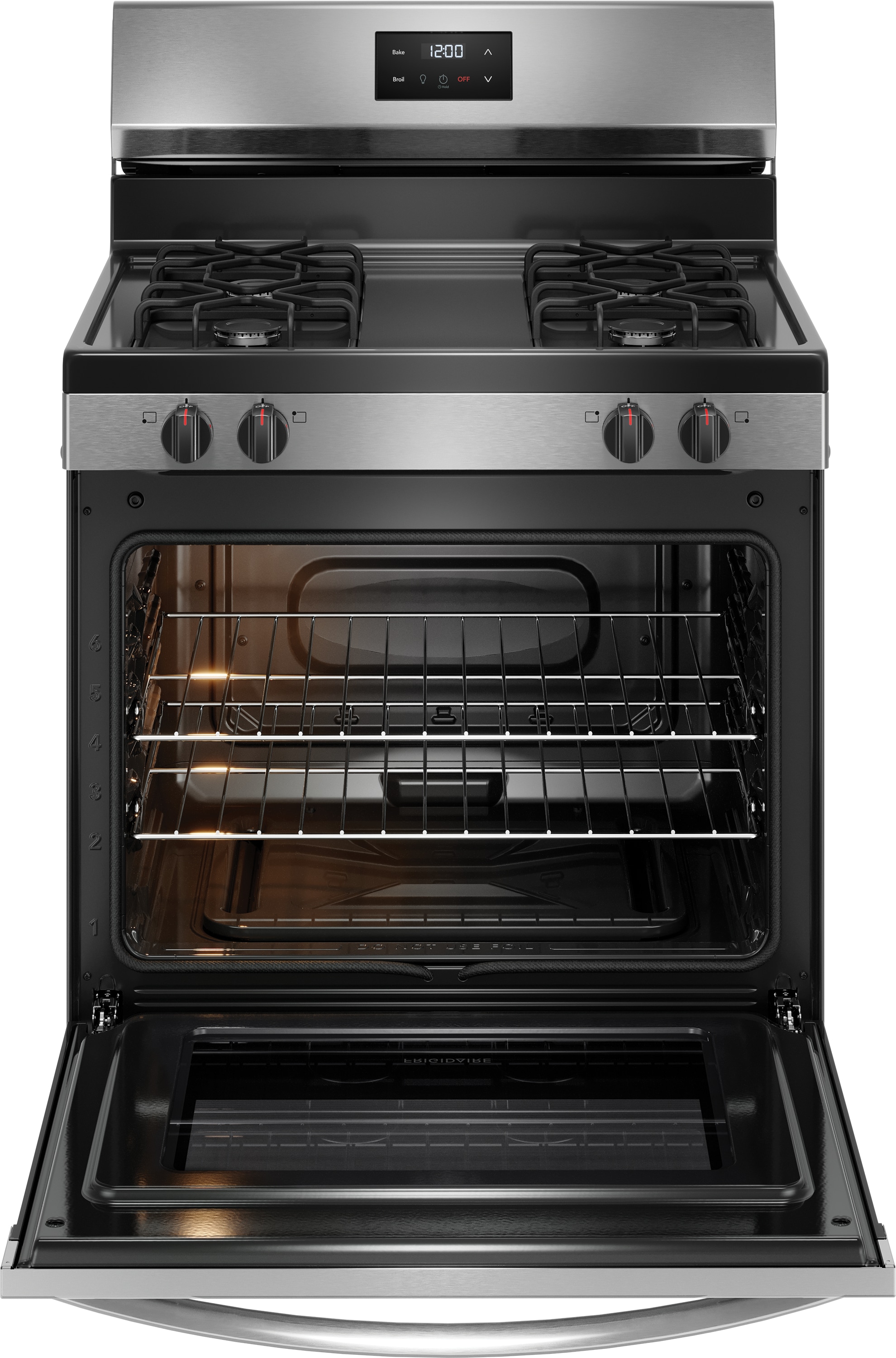 Frigidaire 30-in 4 burners 5.1-cu ft Freestanding Natural Gas Range ( Stainless Steel )