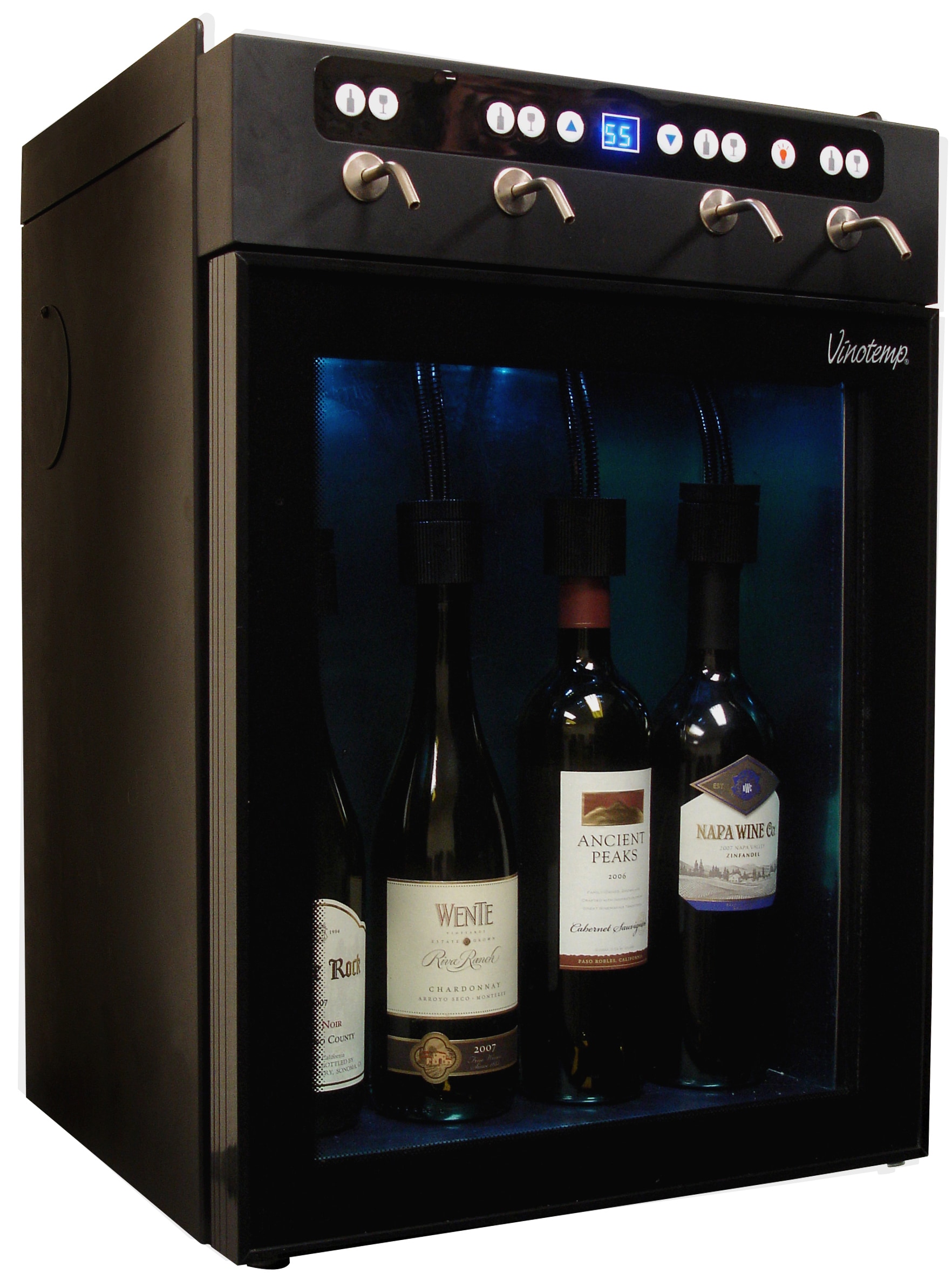 Vinotemp 16.4-in W 4 -Bottles Black Freestanding Indoor Wine Cooler