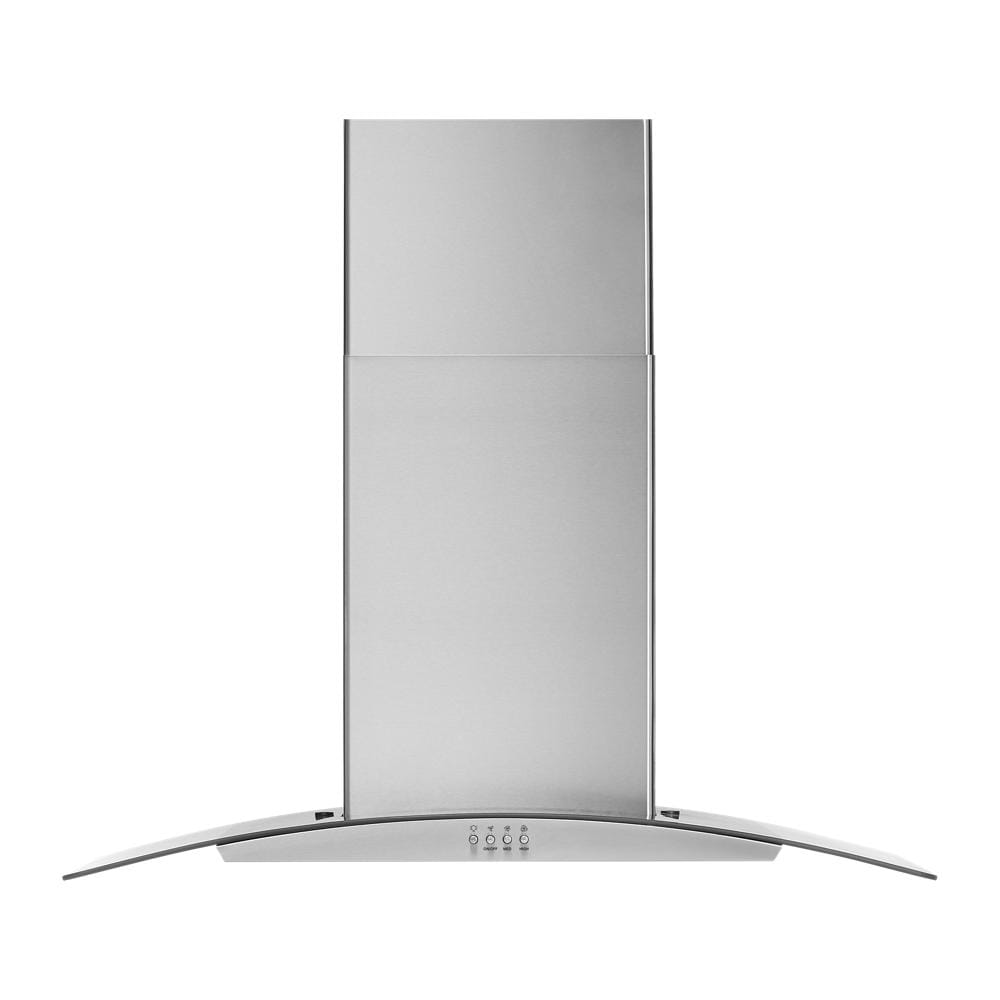 Whirlpool 36 in Curved Glass Wall Mount Range Hood Stainless Steel