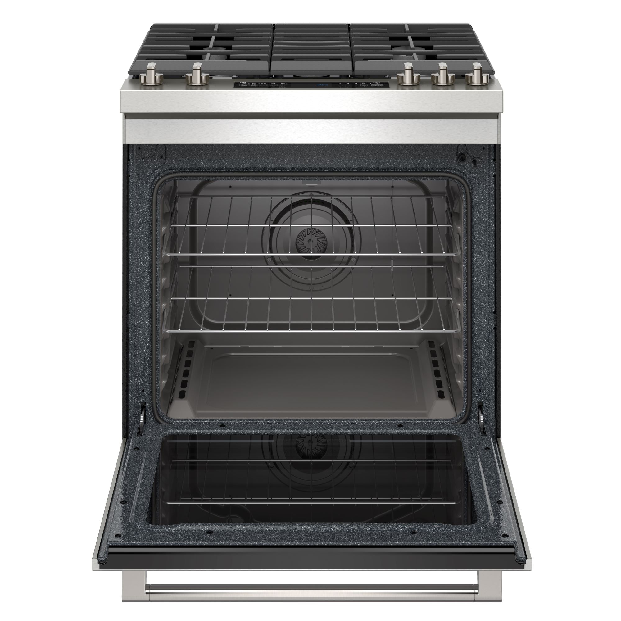 Maytag 30-in 5 burners 5.8-cu ft Air Fry Convection Oven Slide-In Natural Gas Range ( Stainless Steel )