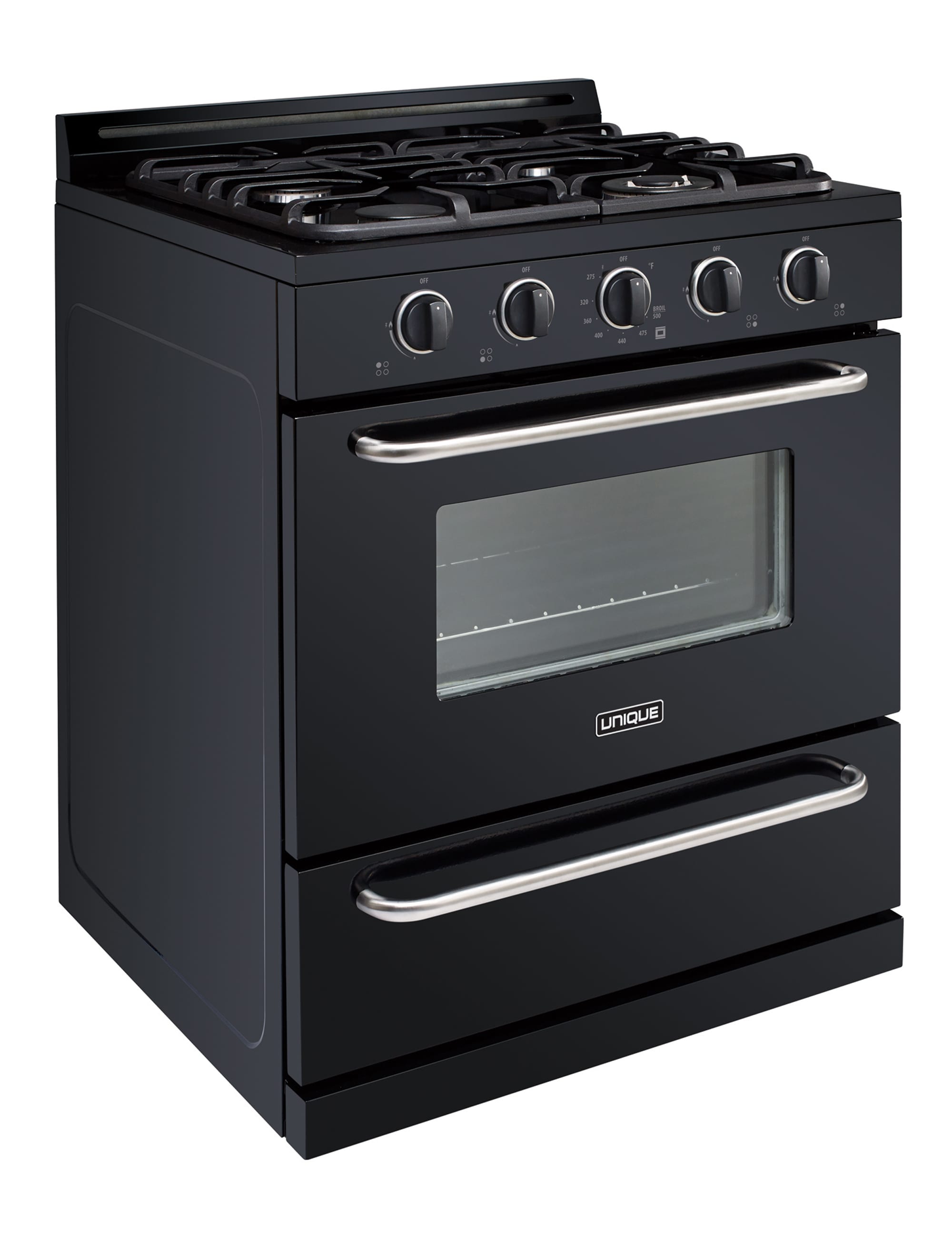 UNIQUE Off-Grid 30-in 4 burners 3.9-cu ft Freestanding Liquid Propane Gas Range ( Black )