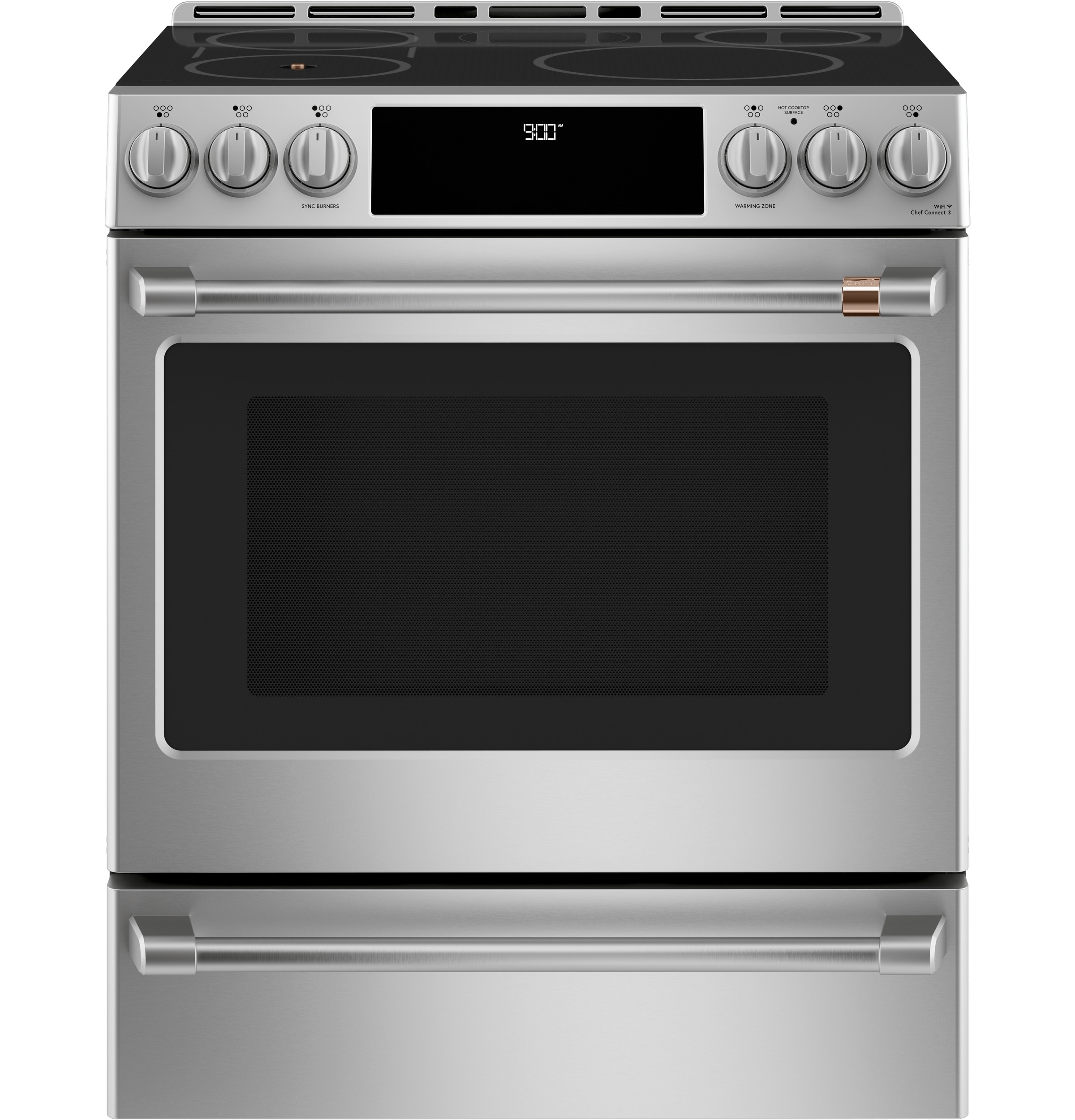 Cafe 30-in 5 Burners 5.7-cu ft Convection Oven Slide-in Single Induction Range (Stainless Steel)