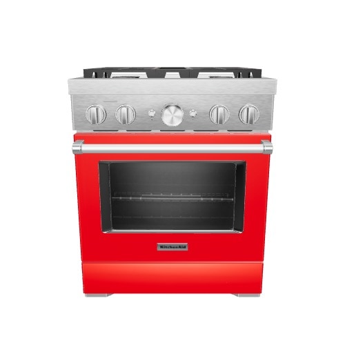 KitchenAid 30-in Deep recessed 4 burners Convection Oven Freestanding Dual Fuel Range ( Passion Red )