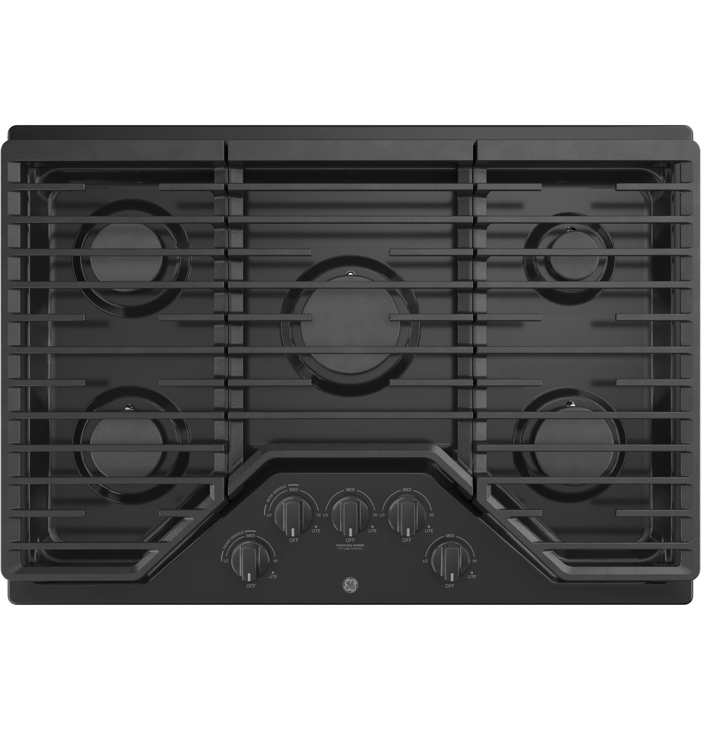 GE 30-in 5 burners Black Gas Cooktop