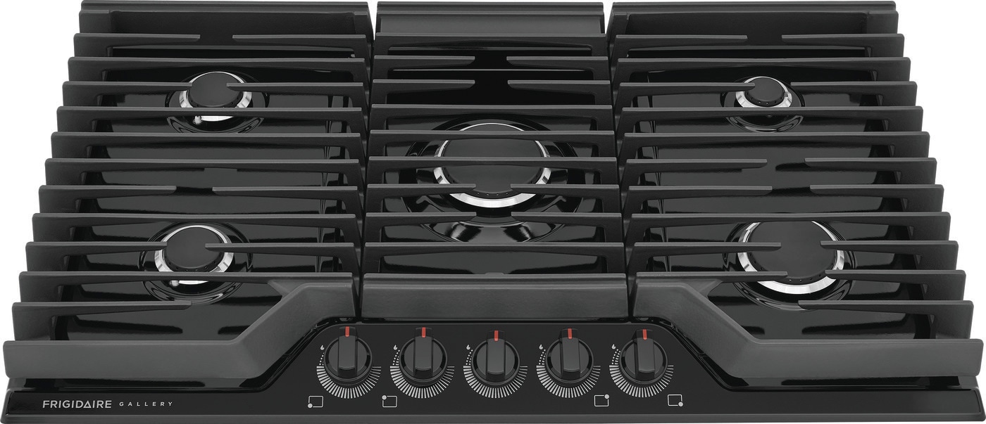 Frigidaire Gallery 36-in 5 burners Black Gas Cooktop