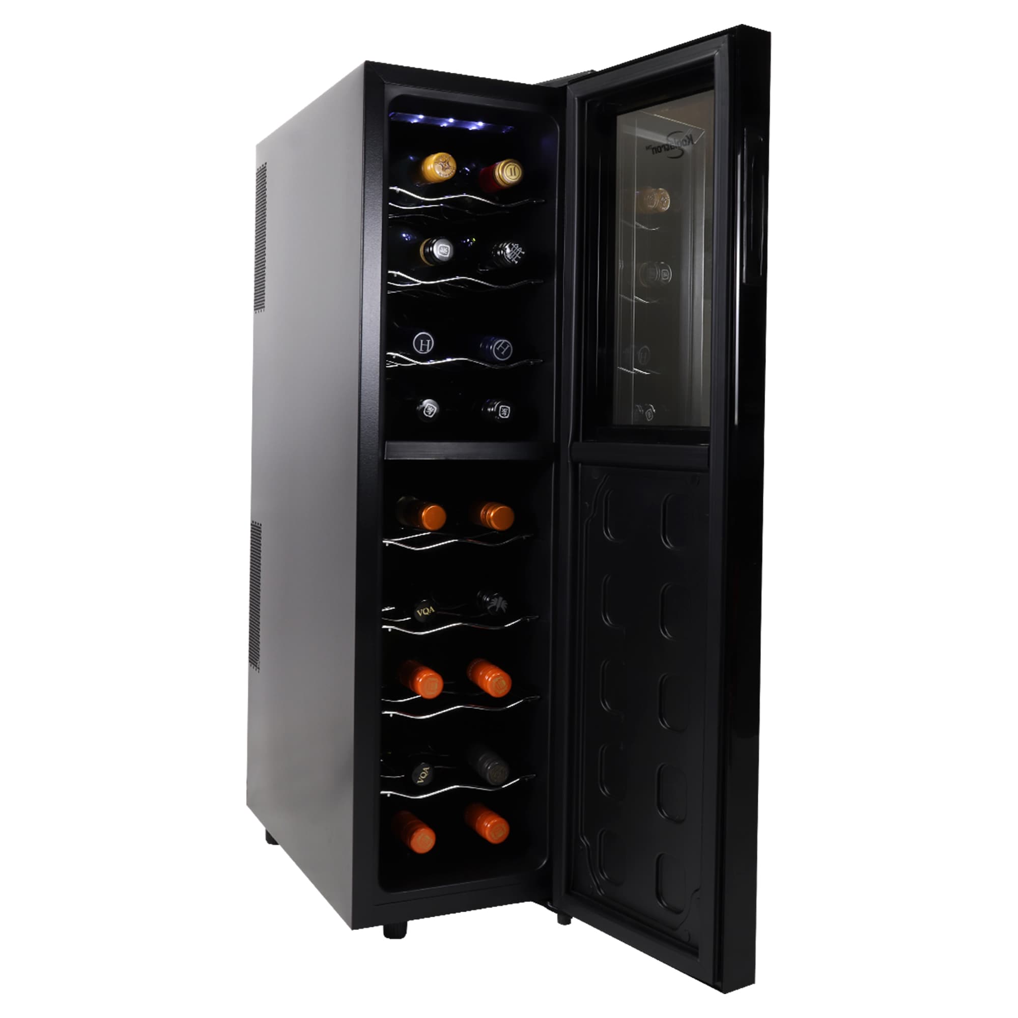 Koolatron 10-in W 18 -Bottles Black Dual Zone Cooling Freestanding Indoor Wine Cooler