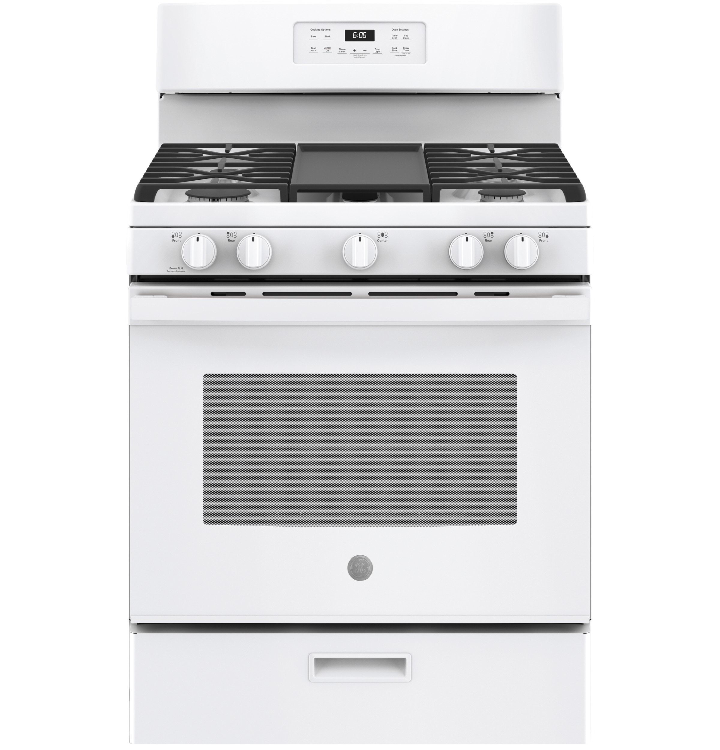GE 30-in 5 burners 5-cu ft Freestanding Natural Gas Range ( White )