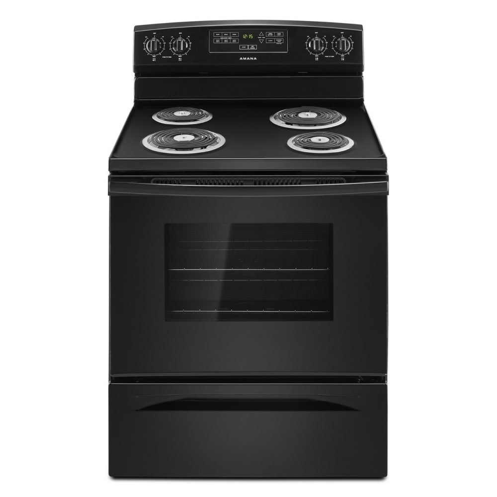 Amana 30-in 4 burners 4.8-cu ft Freestanding Electric Range ( Black )