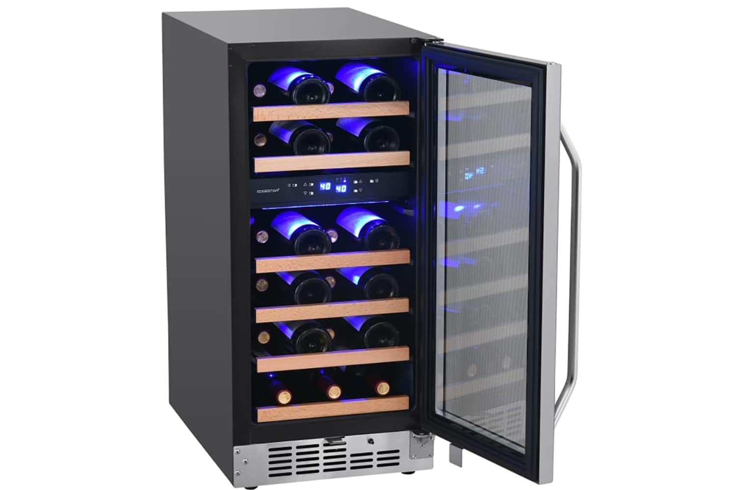 EdgeStar 15-in W 26 -Bottles Stainless Steel Dual Zone Cooling Built-in/Freestanding Indoor Wine Cooler