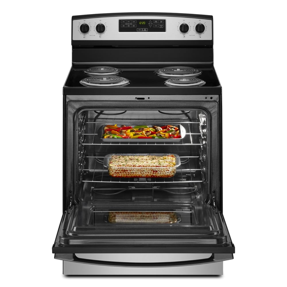 Amana 30-in 4 burners 4.8-cu ft Freestanding Electric Range ( Stainless Steel )