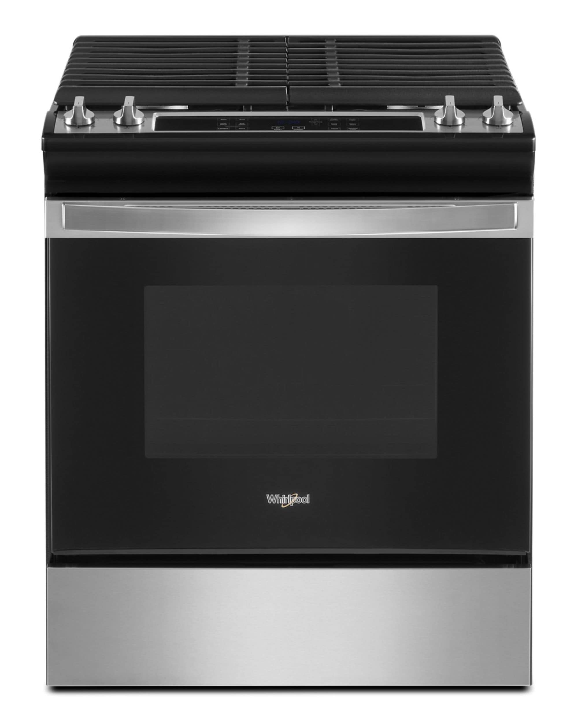Whirlpool 30-in 4 burners 5-cu ft Slide-In Natural Gas Range ( Stainless Steel )