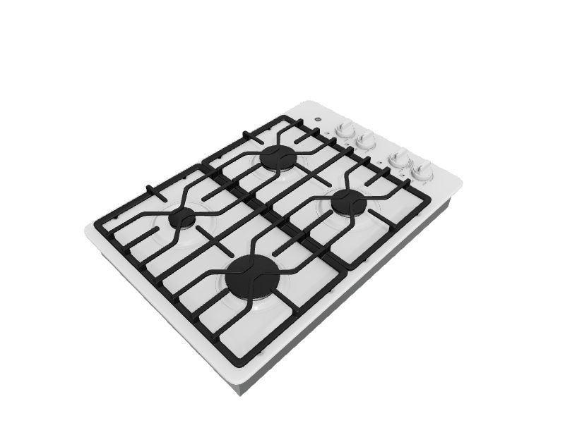 GE 30-in 4 burners White Gas Cooktop