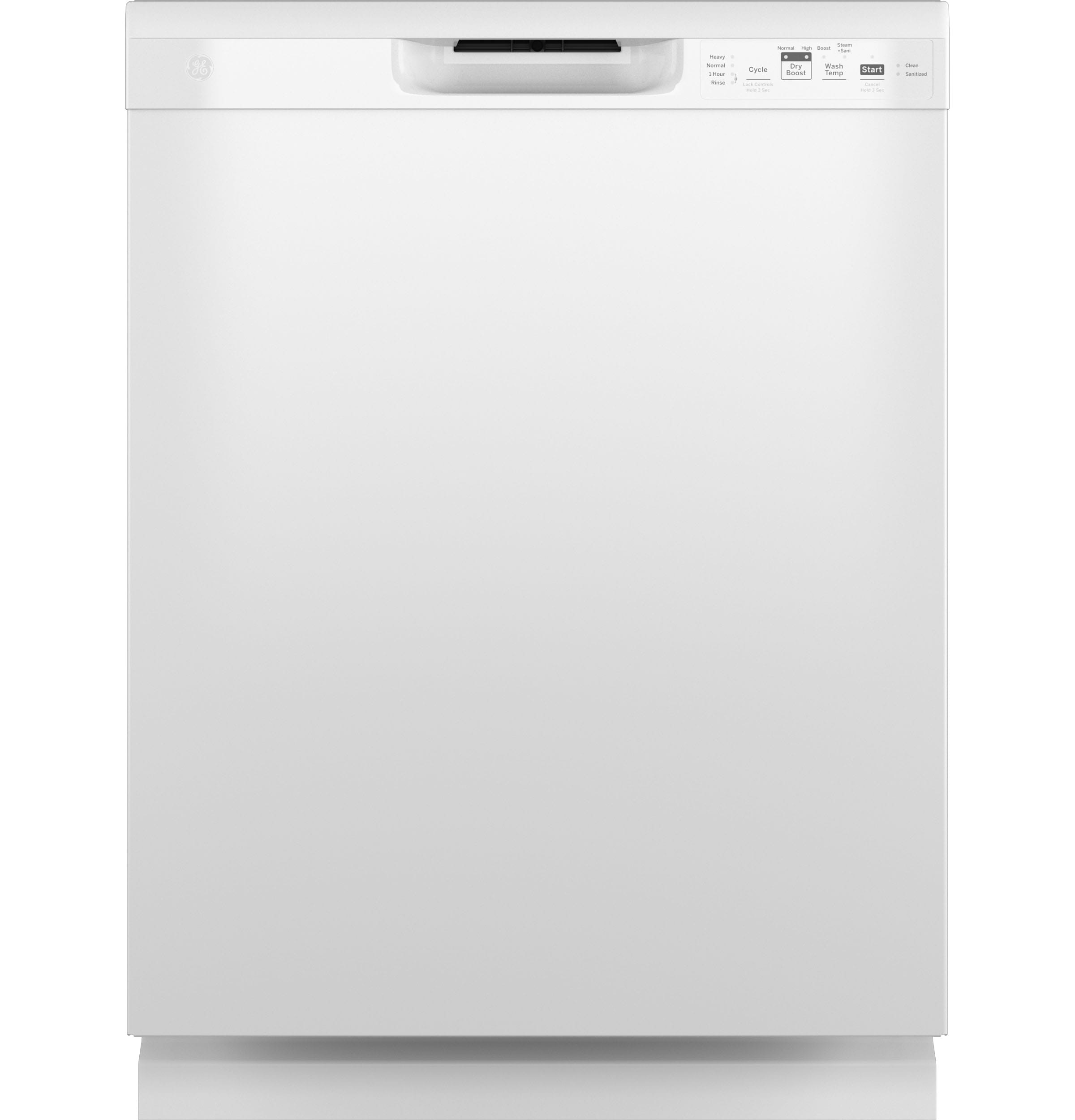 GE Dry Boost 55 Decibel Front Control 24 in Built In Dishwasher White ENERGY STAR