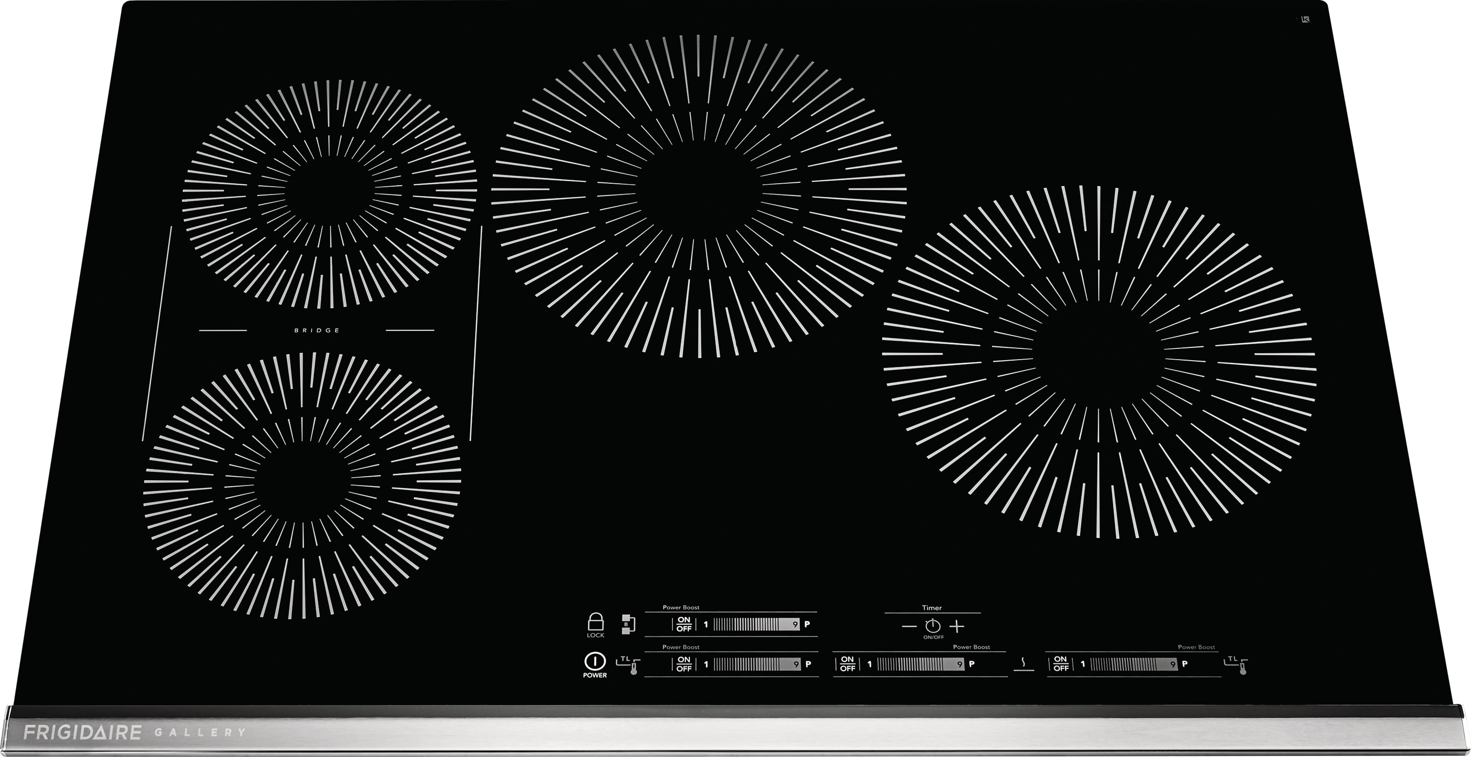 Frigidaire Gallery 30-in 4 burners Black Induction Cooktop with Bridge Element