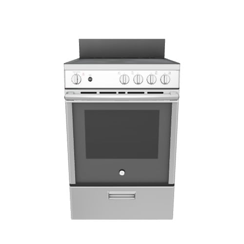 GE 24-in Glass Top 4 burners 2.9-cu ft Freestanding Electric Range ( Stainless Steel )