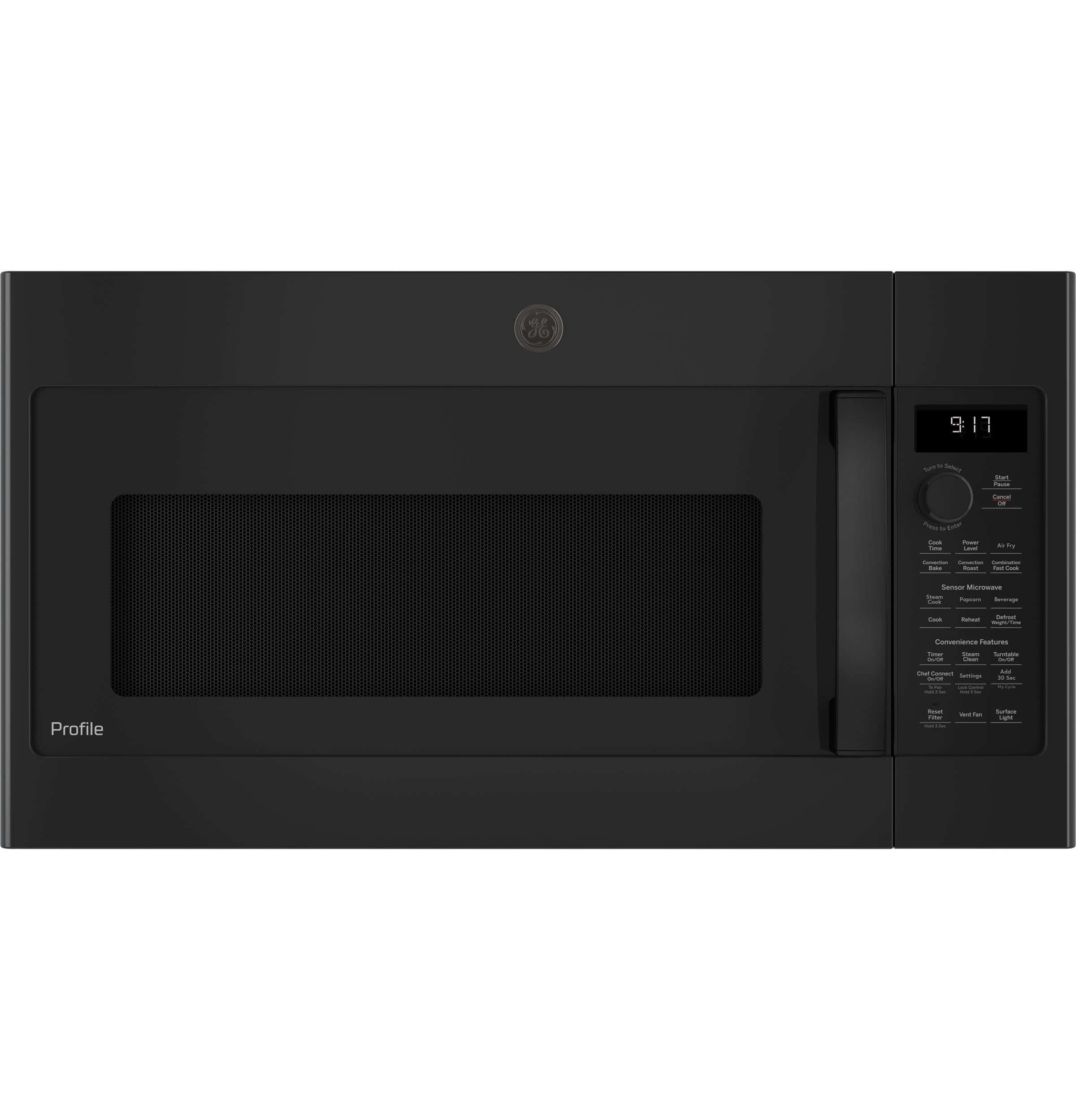 GE Profile 1 7 cu ft Over the Range Convection Microwave with Sensor Cooking Black