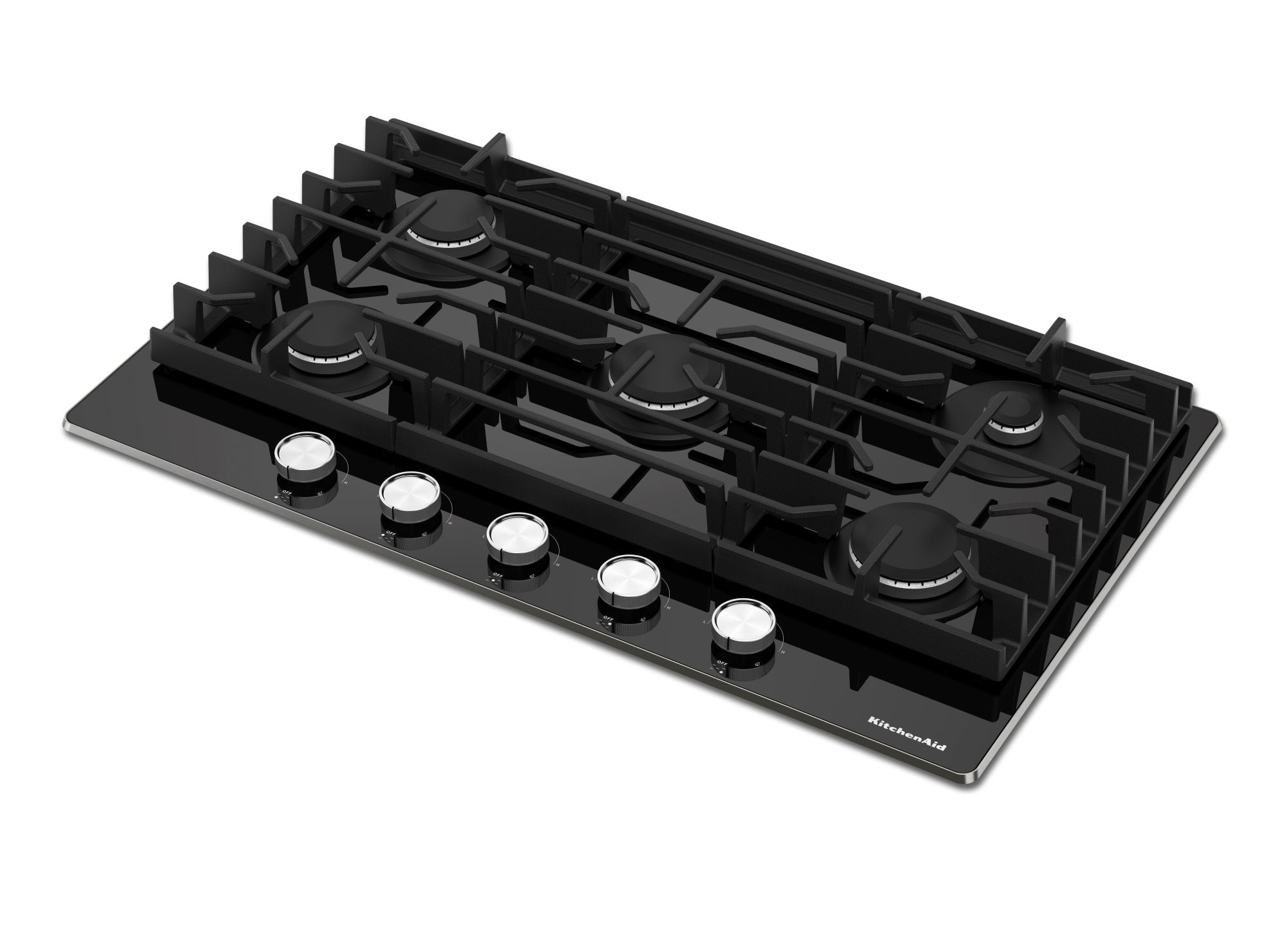 KitchenAid 36-in 5 burners Black Gas Cooktop