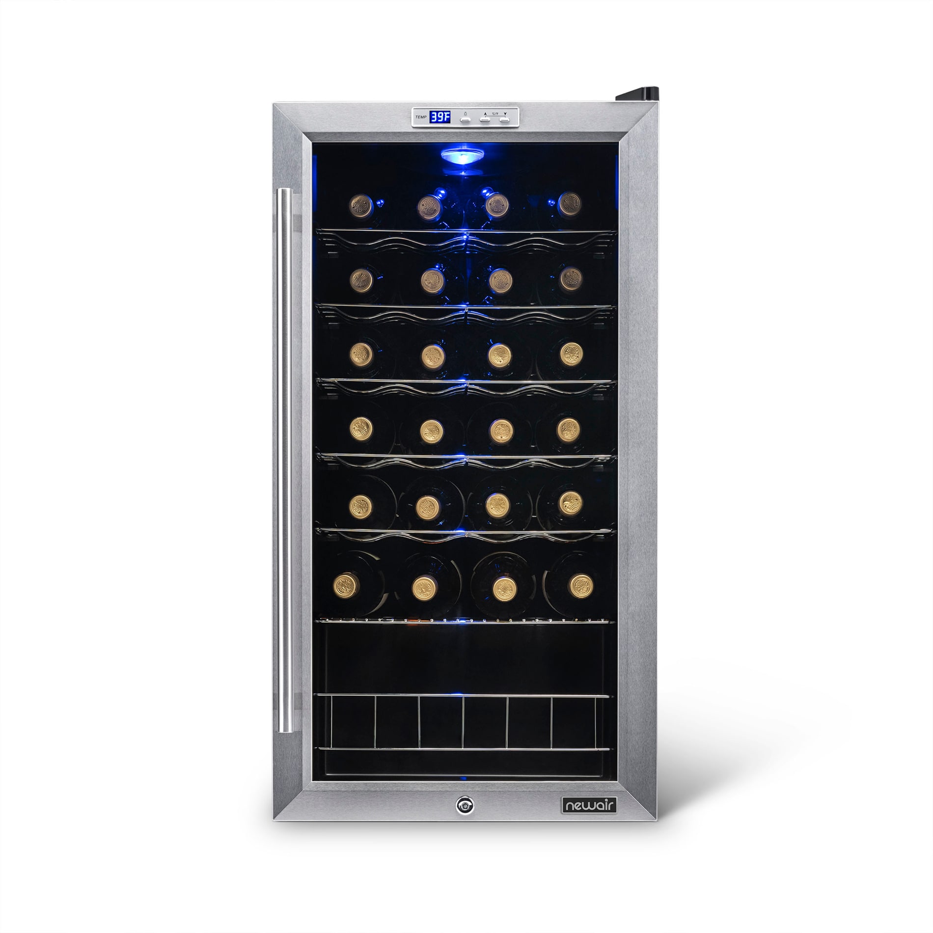 NewAir 17-in W 27 -Bottles Stainless steel Freestanding Indoor Wine Cooler