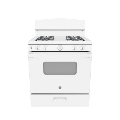 GE 30-in 4 burners 4.8-cu ft Freestanding Natural Gas Range ( White )