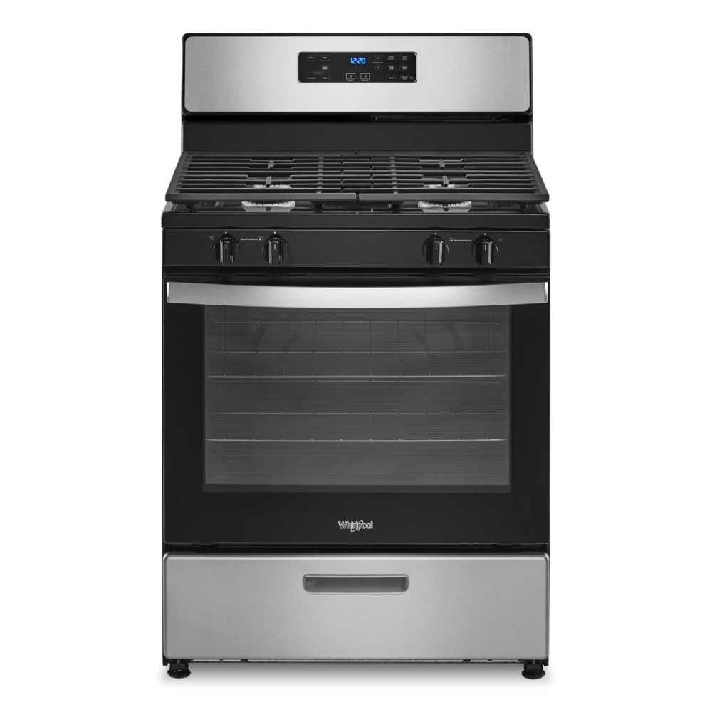 Whirlpool 30-in 4 burners 5.1-cu ft Freestanding Natural Gas Range ( Stainless Steel )