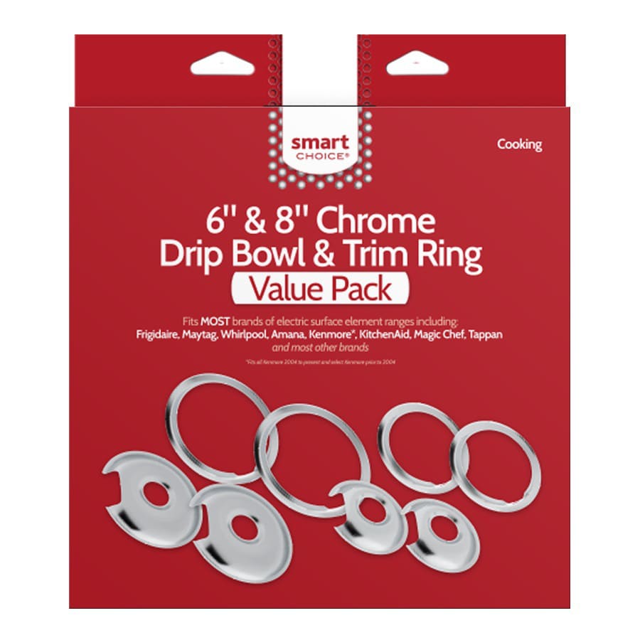 Smart Choice Universal Electric range 6-in Drip pan and trim ring set ( Chrome )