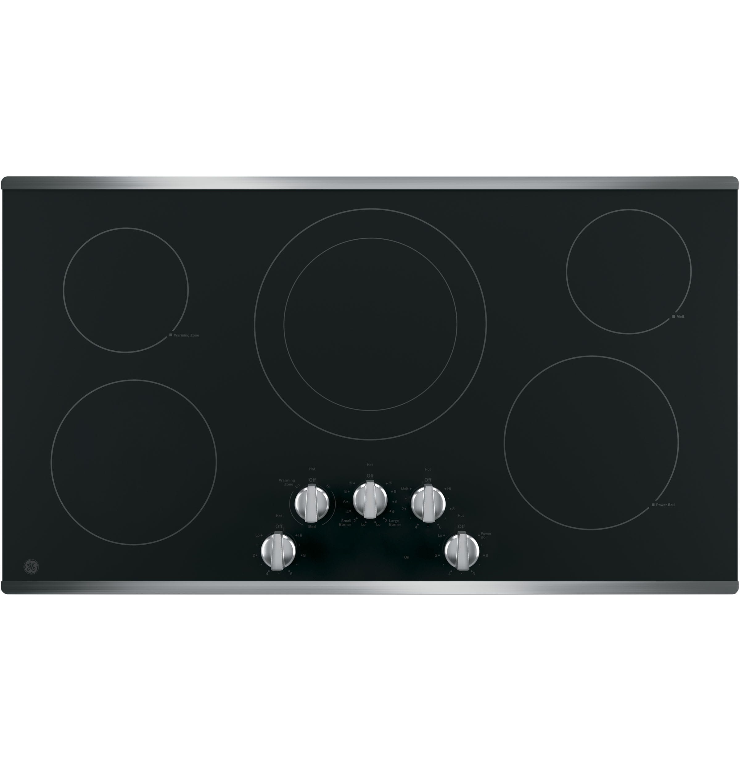 GE 36-in 5 burners Smooth Surface (Radiant) Stainless steel Electric Cooktop