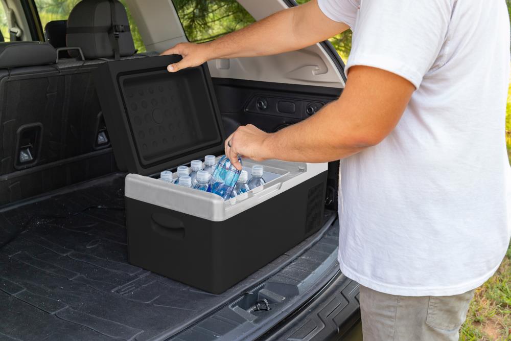 CAMCO 24-in W 28 -Can Capacity Black Portable Indoor Beverage Refrigerator