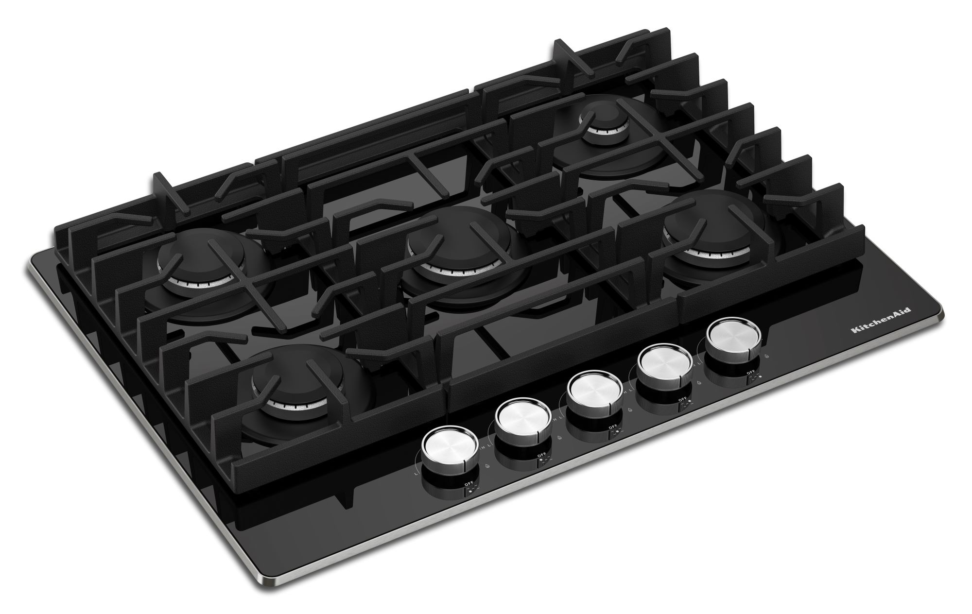 KitchenAid 30-in 5 burners Black Gas Cooktop