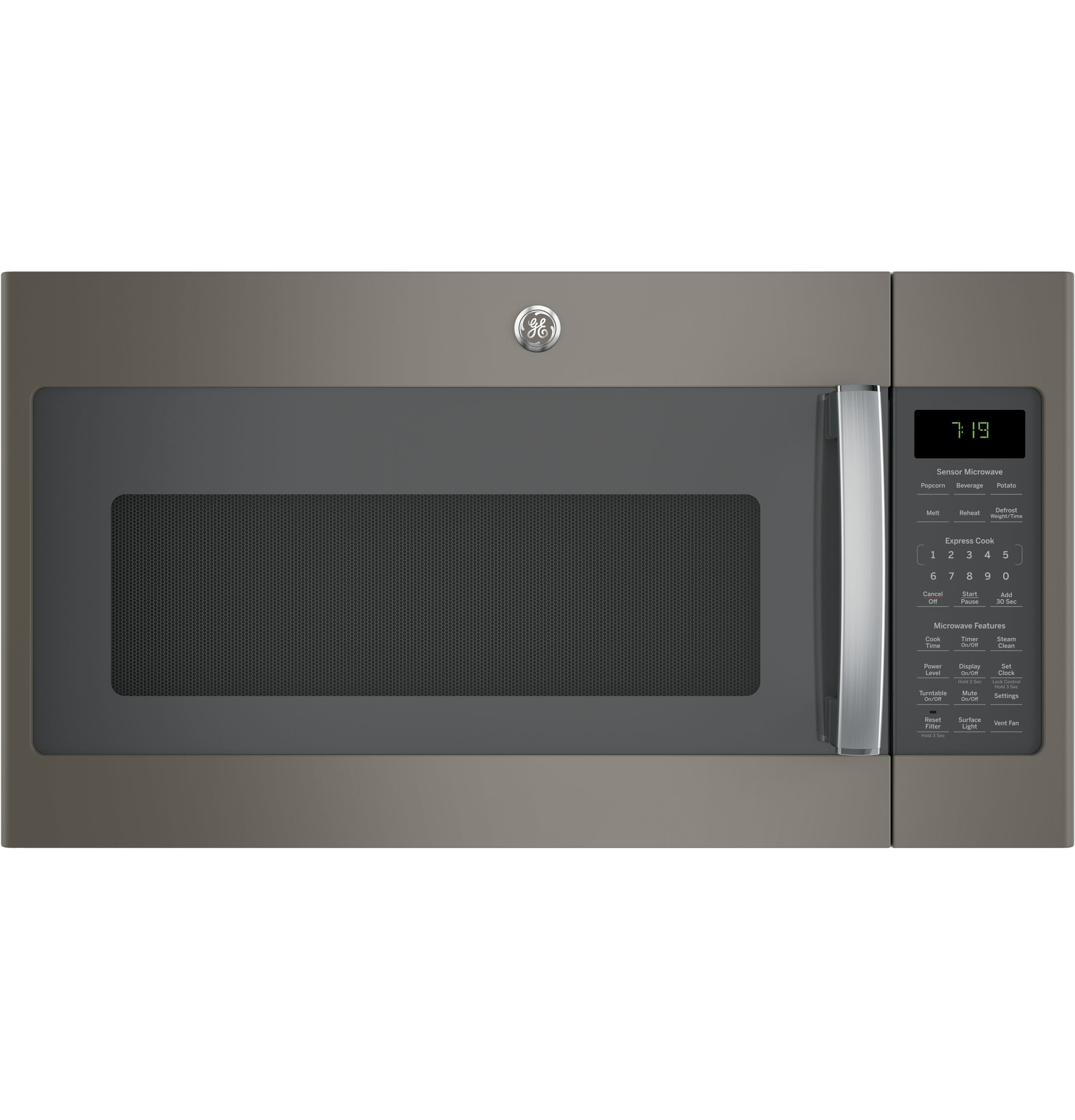 GE 1 9 cu ft Over the Range Microwave with Sensor Cooking Fingerprint Resistant Slate