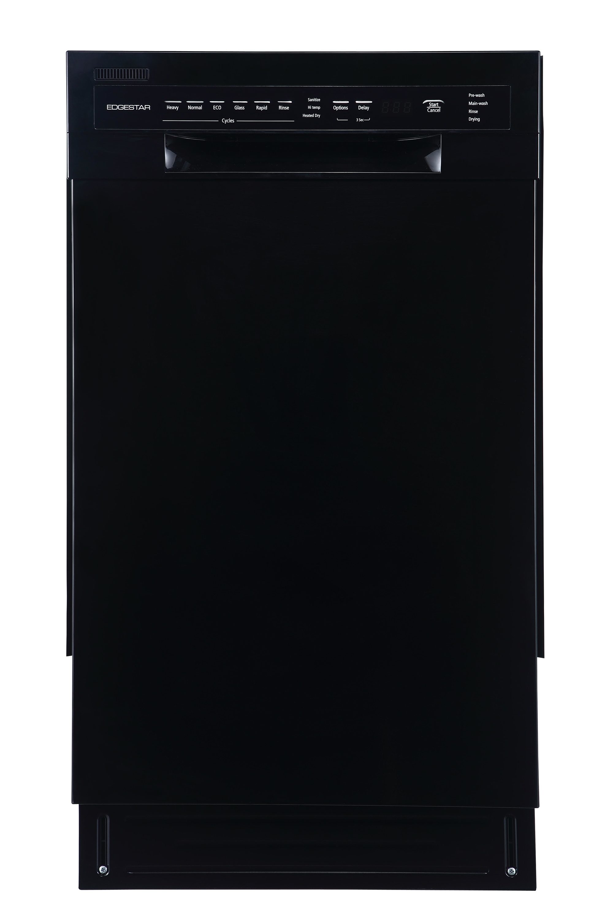 EdgeStar 52 Decibel Front Control 18 in Built In Dishwasher Black ENERGY STAR